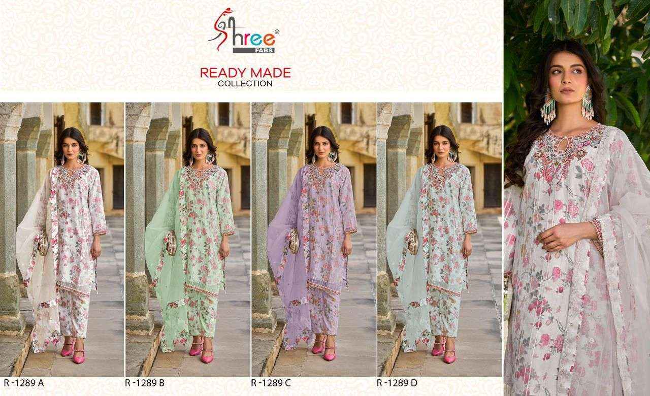 Shree Fabs R 1289 Organza Pakistani Readymade Suits ( 4 Pcs Catalog )