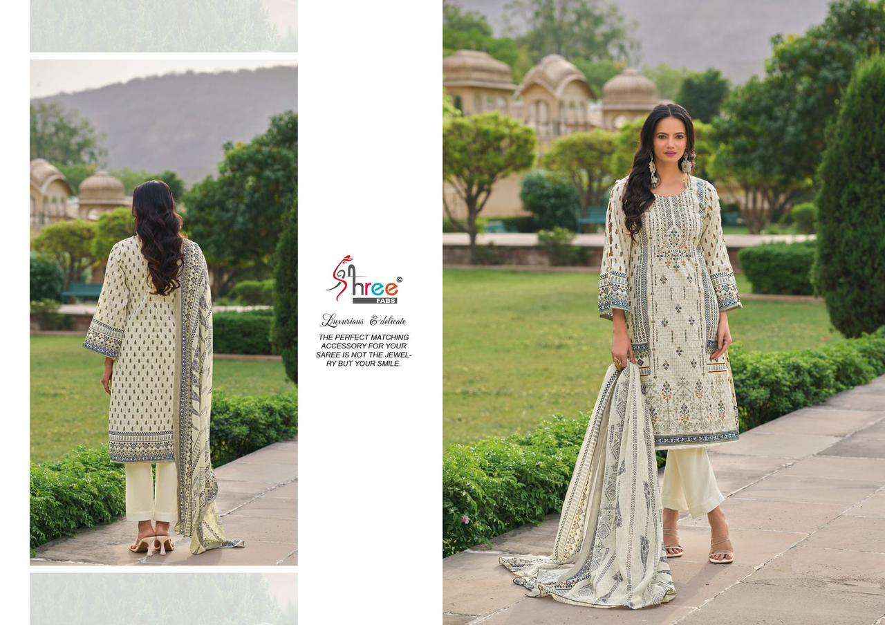 SHREE FABS SHANAYA COTTON PAKISTANI SUITS ( 5 PCSCATALOG ) CHIFFON DUPATTA