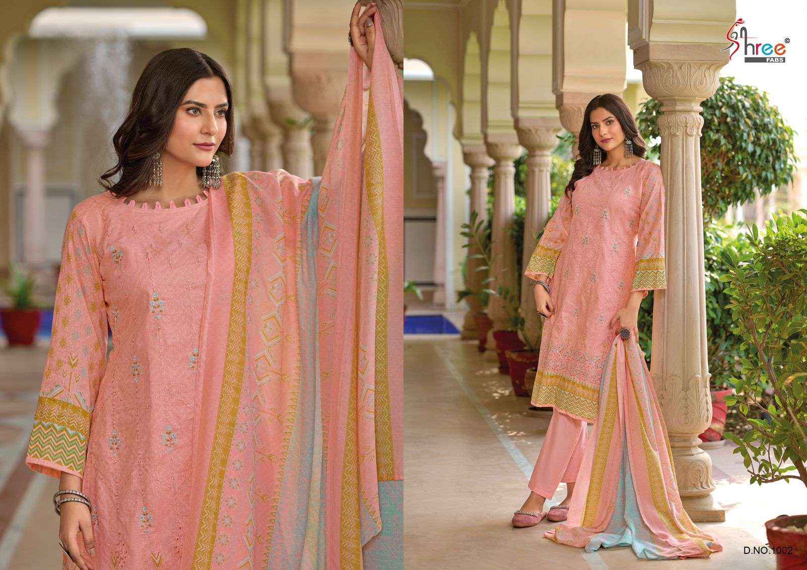 SHREE FABS SHANAYA VOL 2 COTTON FANCY WORK DESIGNER SUITS ( 8 PCS CATALOG ) COTTON DUPATTA