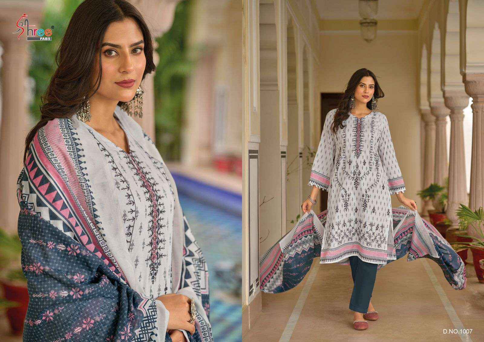 SHREE FABS SHANAYA VOL 2 COTTON FANCY WORK DESIGNER SUITS ( 8 PCS CATALOG ) COTTON DUPATTA