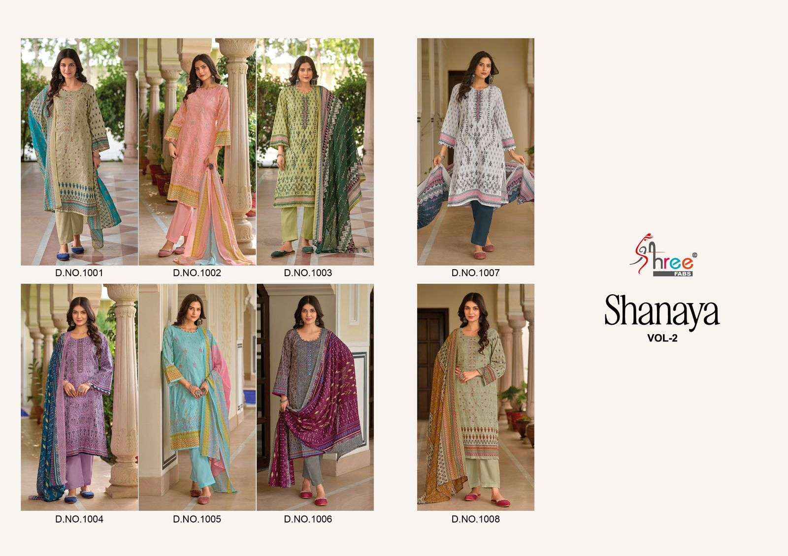 SHREE FABS SHANAYA VOL 2 COTTON FANCY WORK DESIGNER SUITS ( 8 PCS CATALOG ) COTTON DUPATTA
