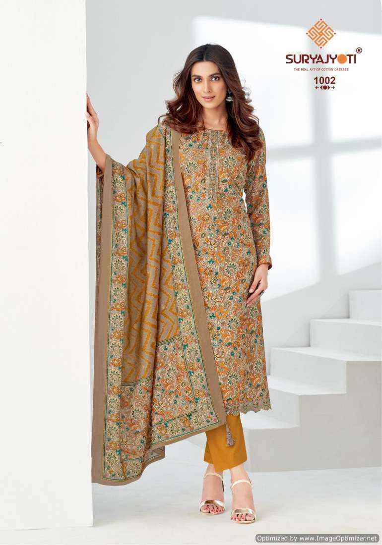 Suryajyoti Piroi Vol 1 Ladies Dress Material Wholesale Price  ( 8 Pcs Catalog )