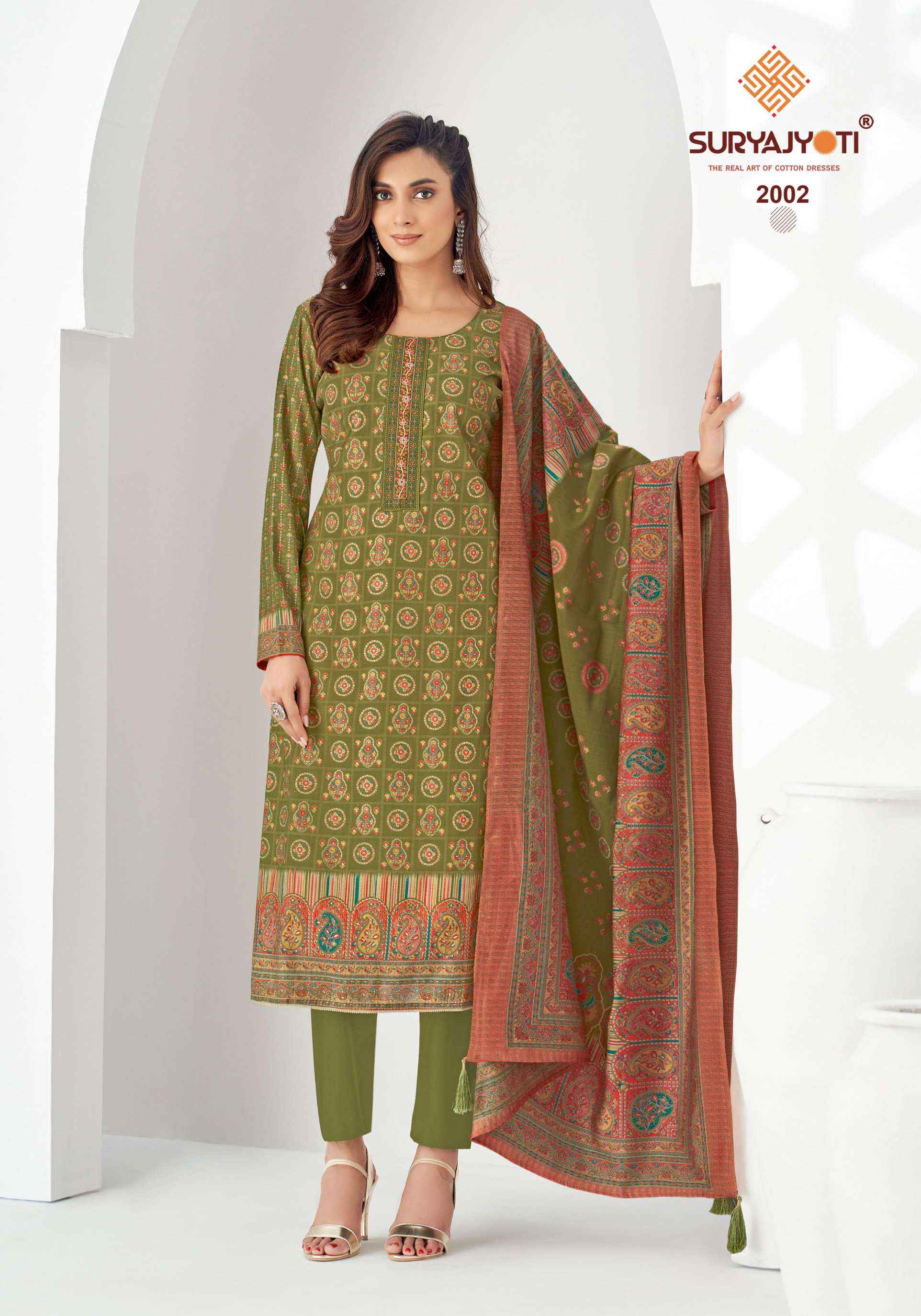 SURYAJYOTI PUSHPA VOL 2 MODAL SILK DRESS MATERIAL ( 8 PCS CATALOG )