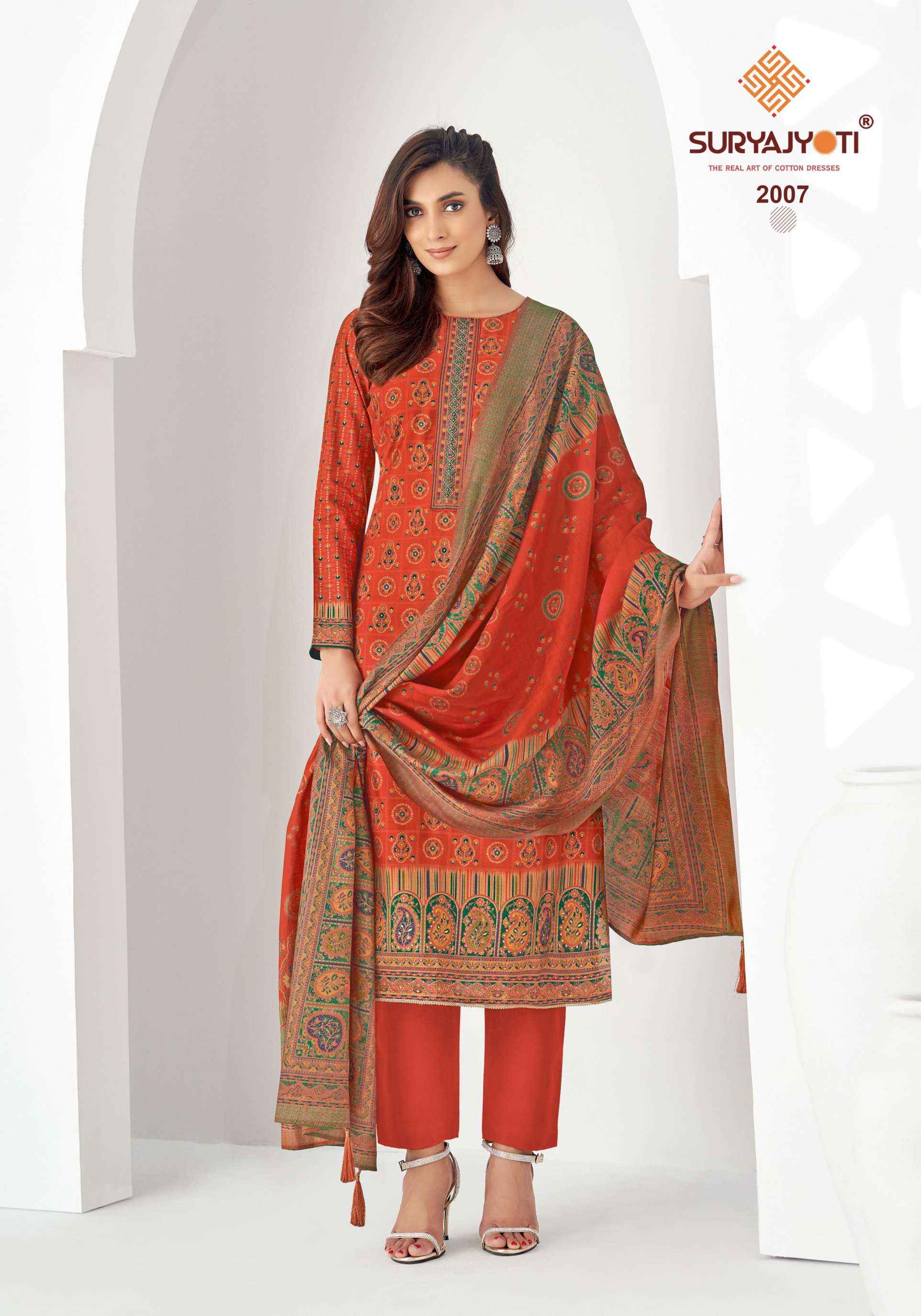 SURYAJYOTI PUSHPA VOL 2 MODAL SILK DRESS MATERIAL ( 8 PCS CATALOG )
