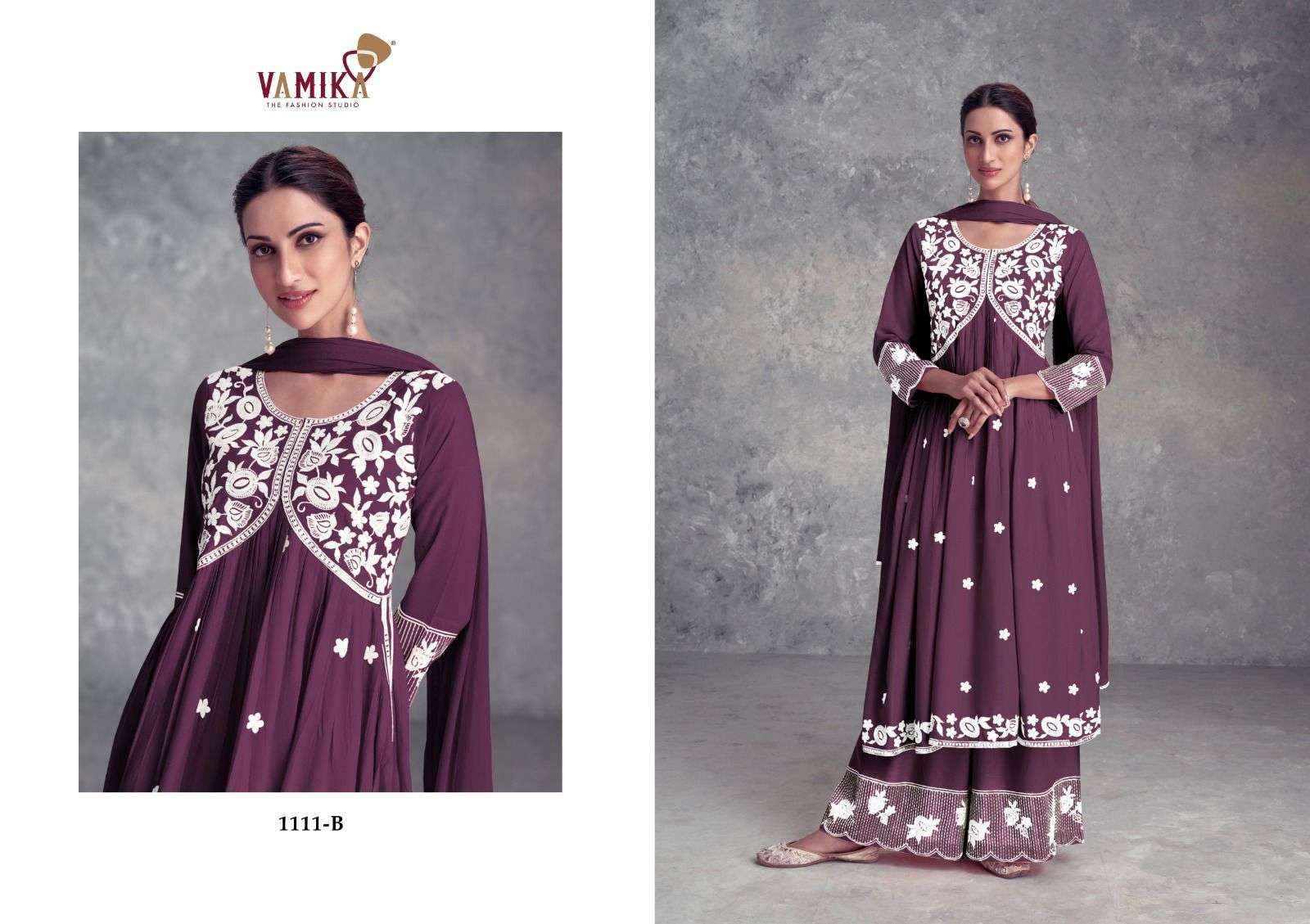 Vamika Aadhira Vol 9 Dark List Lucknowi Style Designers Suit ( 5 pcs Catalog )