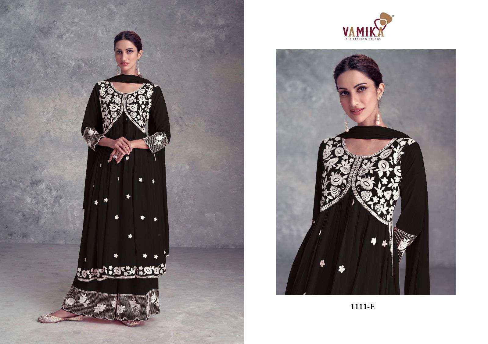 Vamika Aadhira Vol 9 Dark List Lucknowi Style Designers Suit ( 5 pcs Catalog )