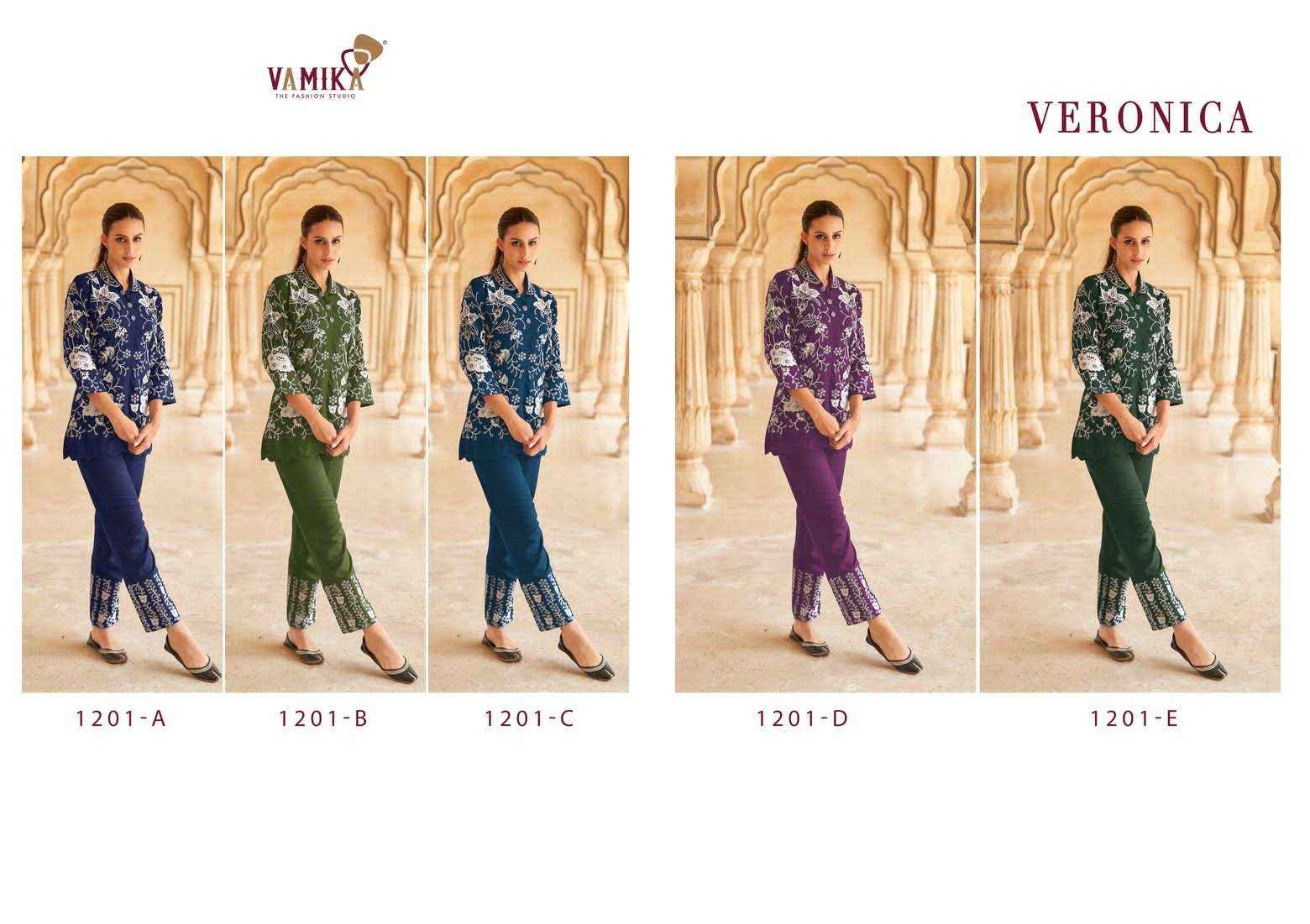 VAMIKA VERONICA DESIGNER READYMADE CORD SET ( 5 PCS CATALOG )