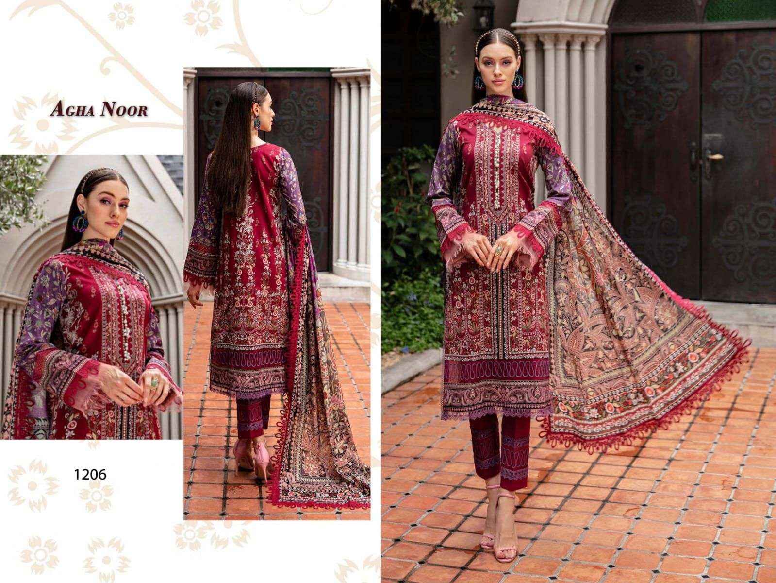 AGHA NOOR LUXURY LAWN COLLECTION VOL 12 LAWN COTTON SALWAR SUIT ( 6 PCS CATALOG )