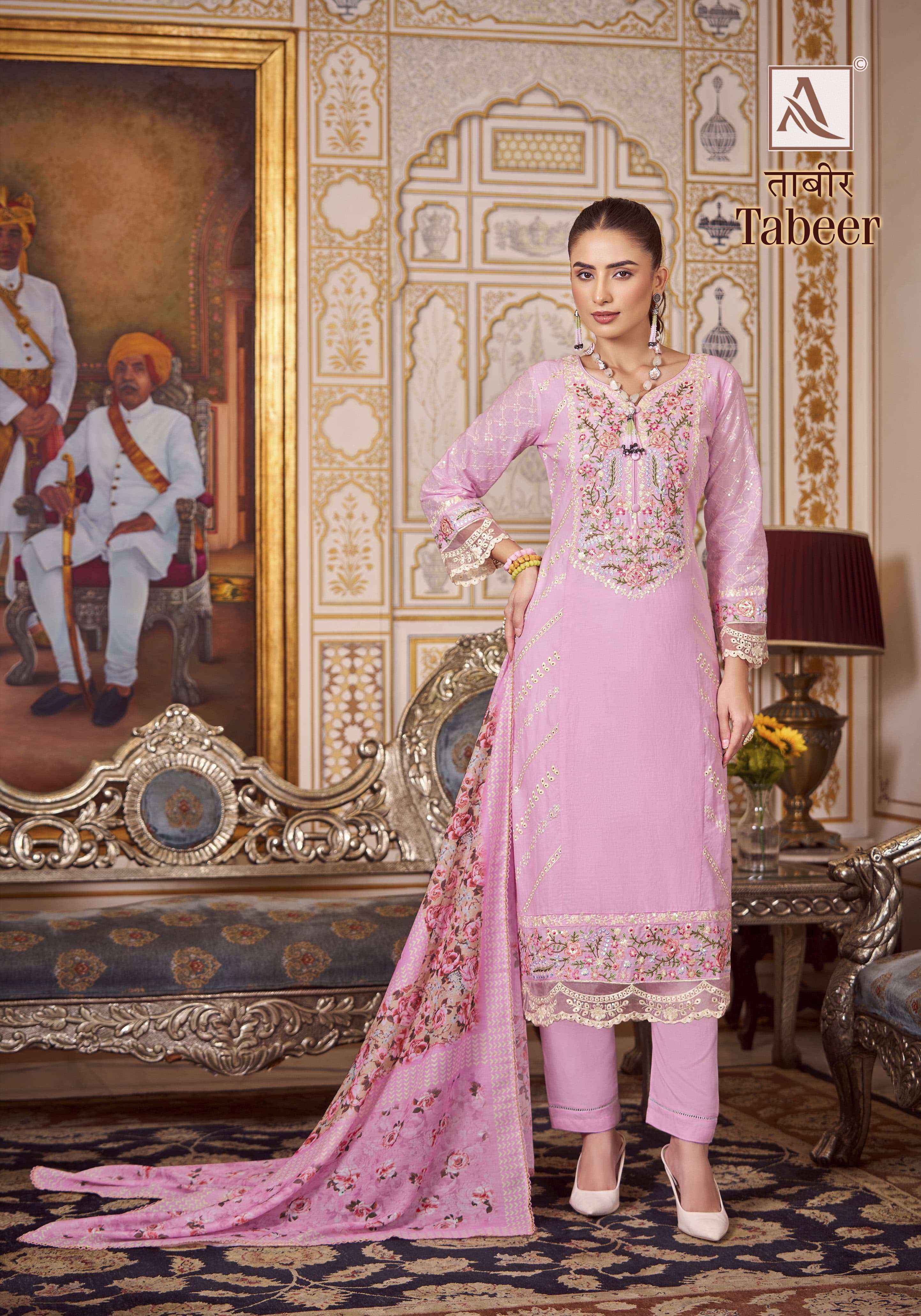 Alok Suit Tabeer Fancy Pakistani Work Cotton Suit Wholesale