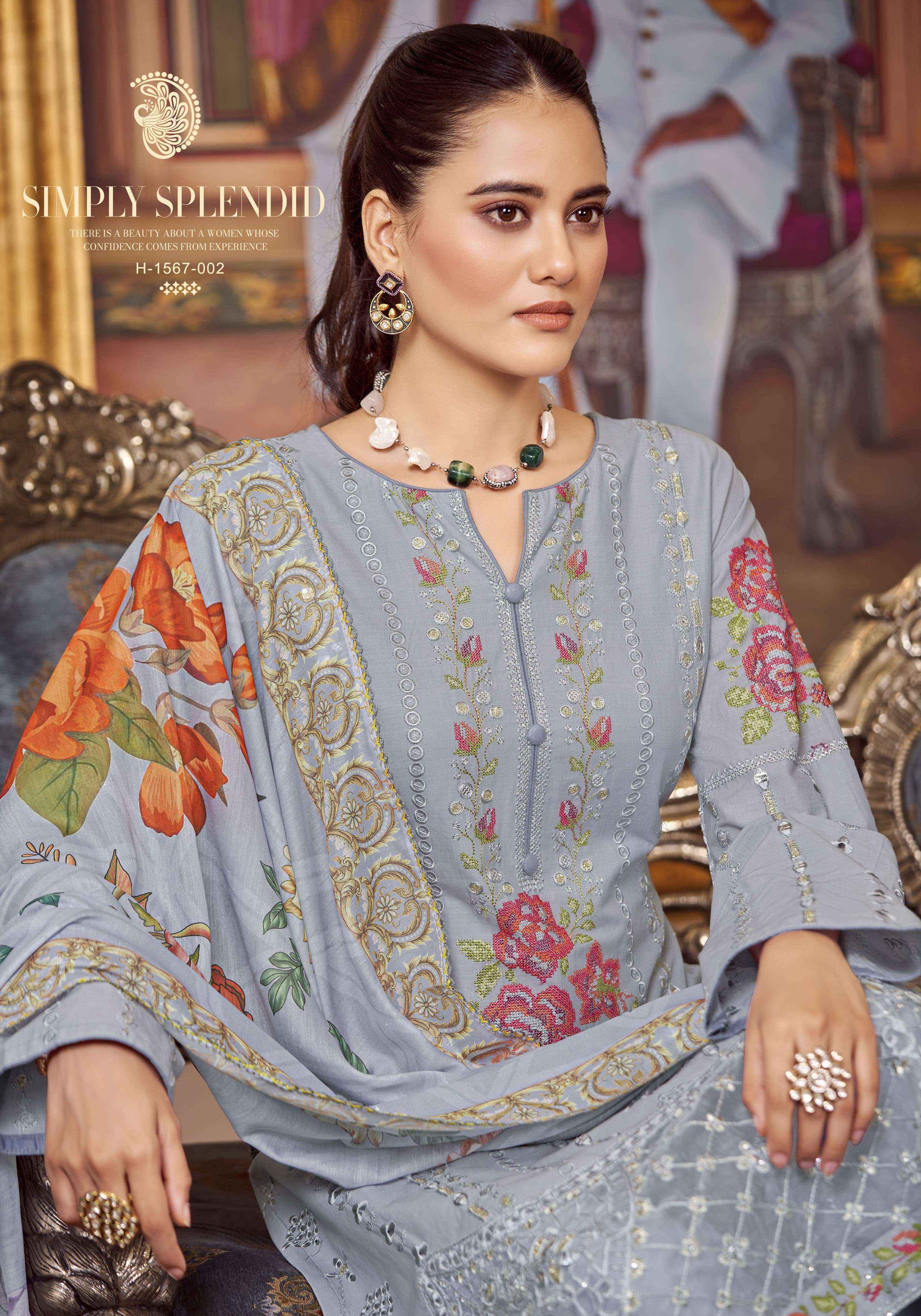 Alok Suit Tabeer Fancy Pakistani Work Cotton Suit Wholesale ( 8 PCS CATALOG )