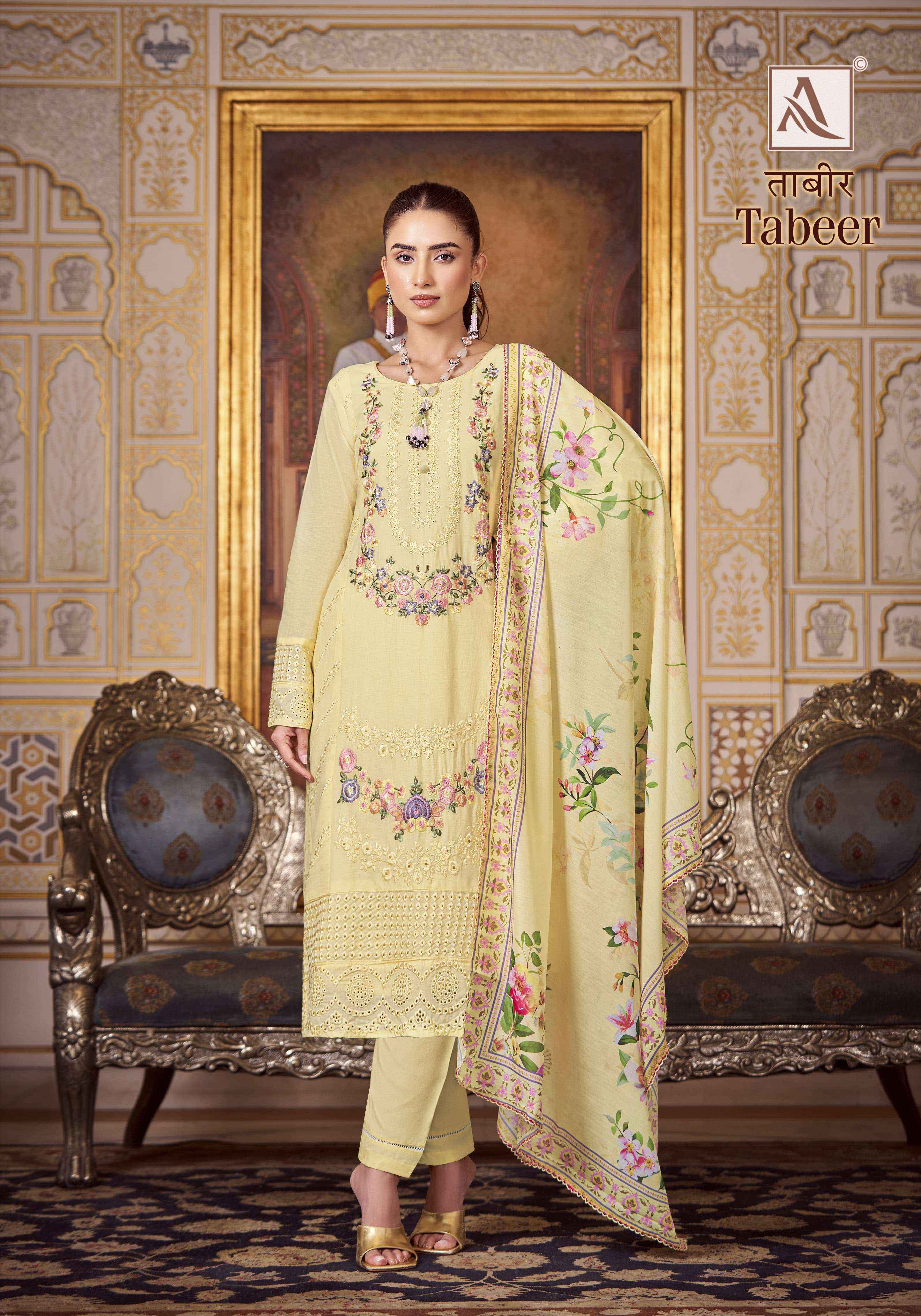 Alok Suit Tabeer Fancy Pakistani Work Cotton Suit Wholesale