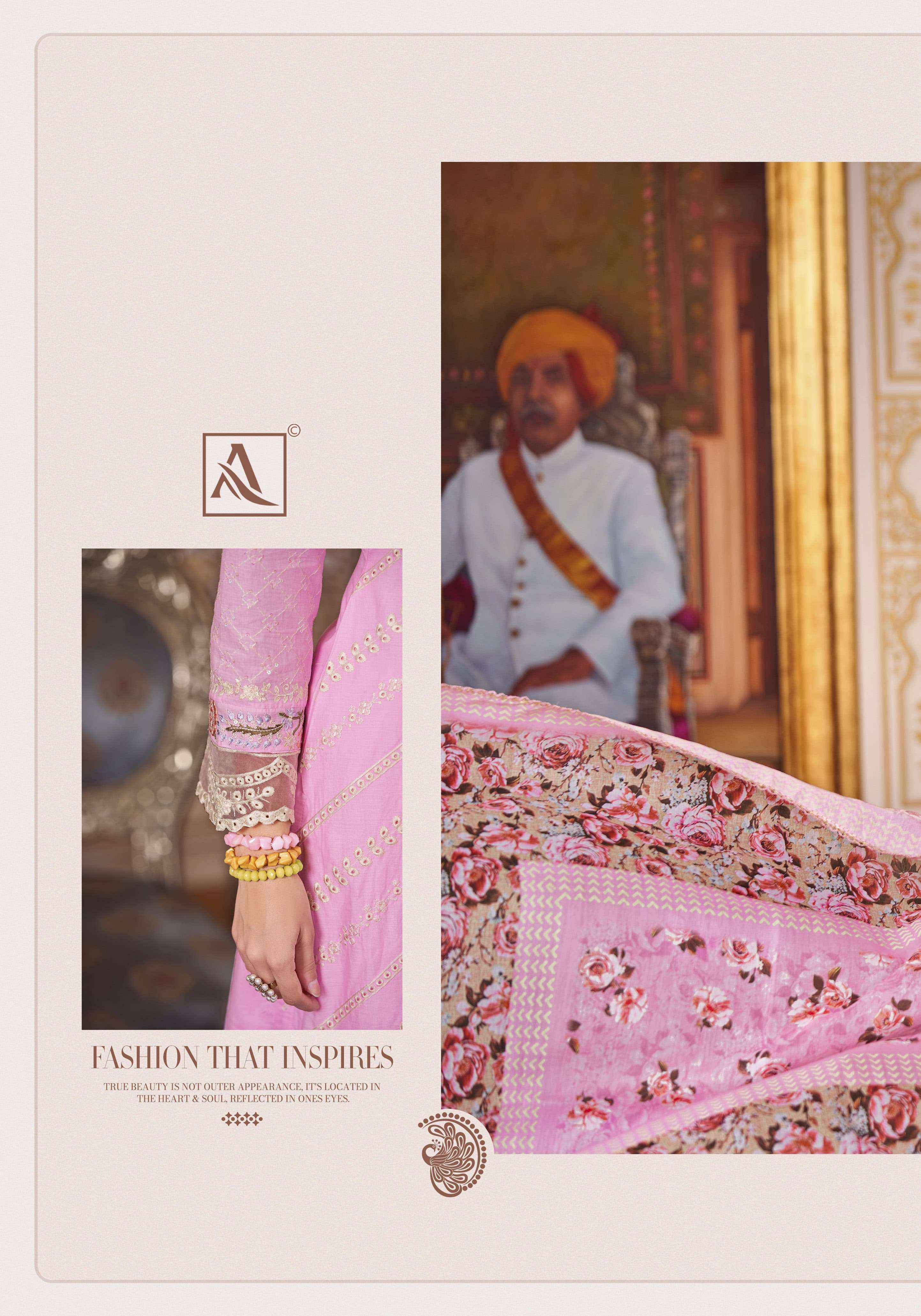 Alok Suit Tabeer Fancy Pakistani Work Cotton Suit Wholesale ( 8 PCS CATALOG )