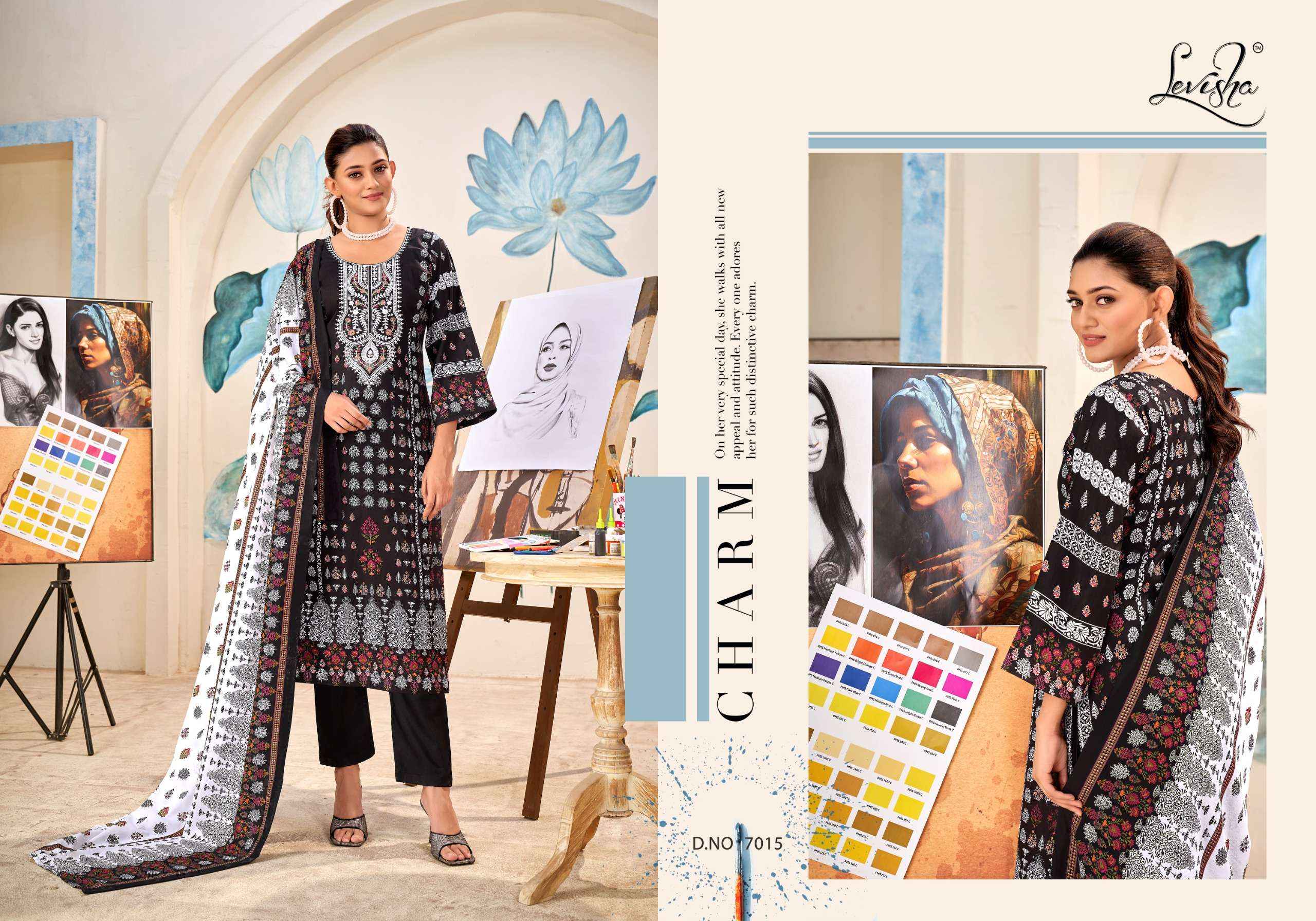 LEVISHA NAIRA NX VOL 7 COTTON DIGITAL PRINT WITH FANCY WORK SUIT ( 6 pcs catalog )