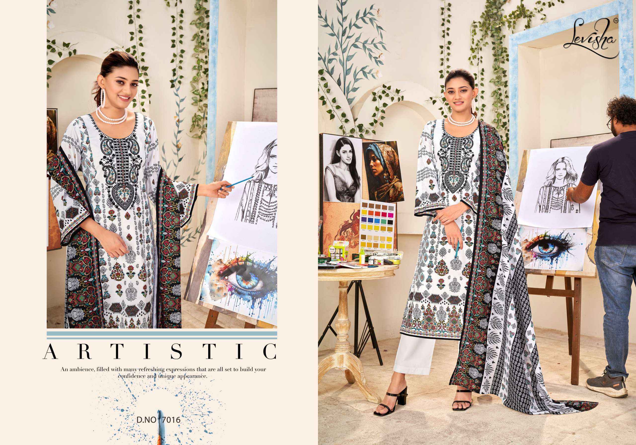 LEVISHA NAIRA NX VOL 7 COTTON DIGITAL PRINT WITH FANCY WORK SUIT ( 6 pcs catalog )