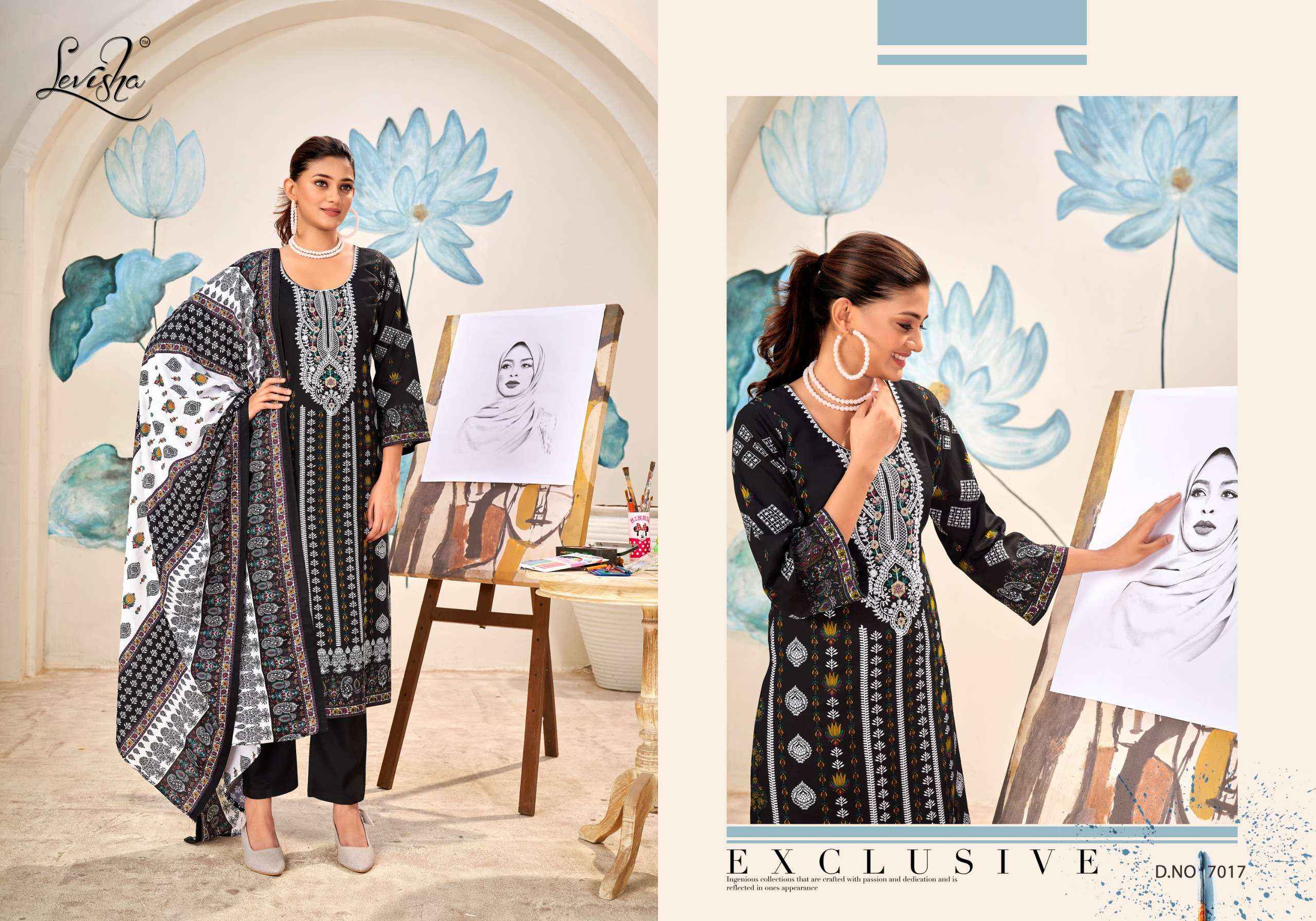 LEVISHA NAIRA NX VOL 7 COTTON DIGITAL PRINT WITH FANCY WORK SUIT ( 6 pcs catalog )