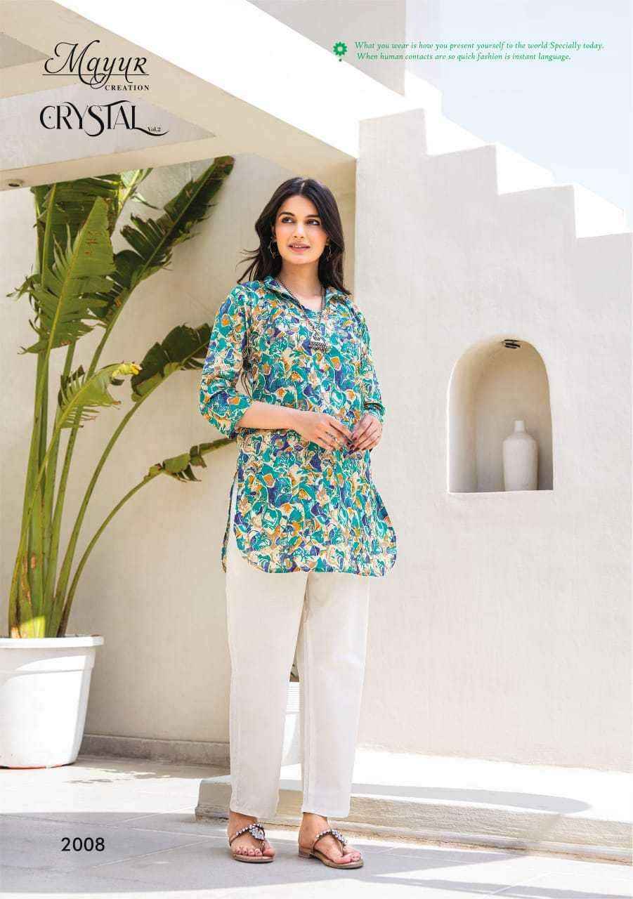 MAYUR CREATION CRYSTAL VOL 2 COTTON PRINTED SHORT KURTI ( 12 PCS CATALOG )