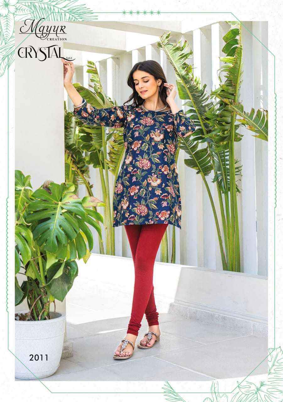 MAYUR CREATION CRYSTAL VOL 2 COTTON PRINTED SHORT KURTI ( 12 PCS CATALOG )