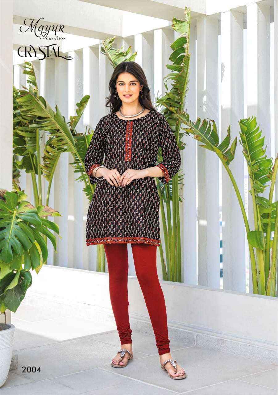 MAYUR CREATION CRYSTAL VOL 2 COTTON PRINTED SHORT KURTI ( 12 PCS CATALOG )