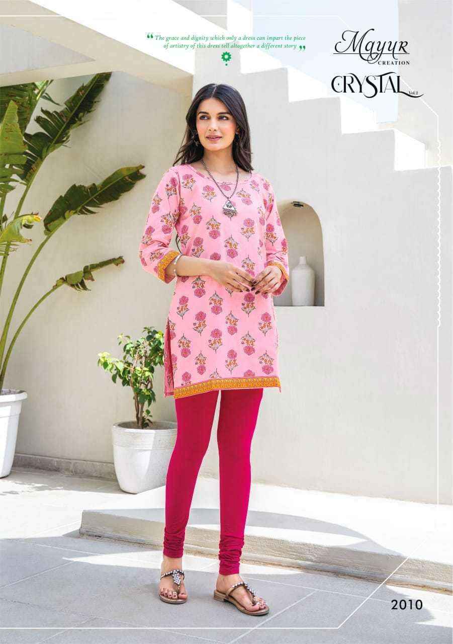 MAYUR CREATION CRYSTAL VOL 2 COTTON PRINTED SHORT KURTI ( 12 PCS CATALOG )