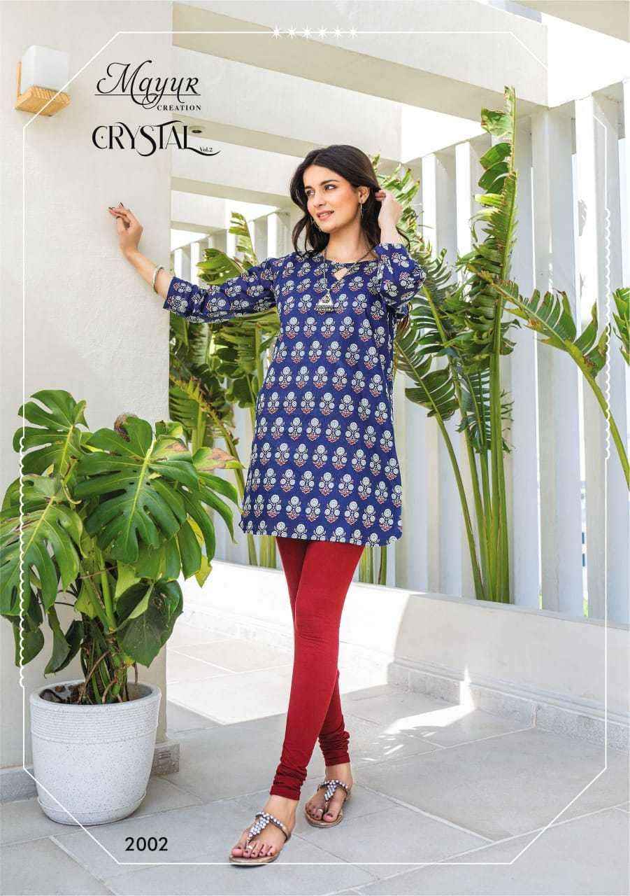 MAYUR CREATION CRYSTAL VOL 2 COTTON PRINTED SHORT KURTI ( 12 PCS CATALOG )
