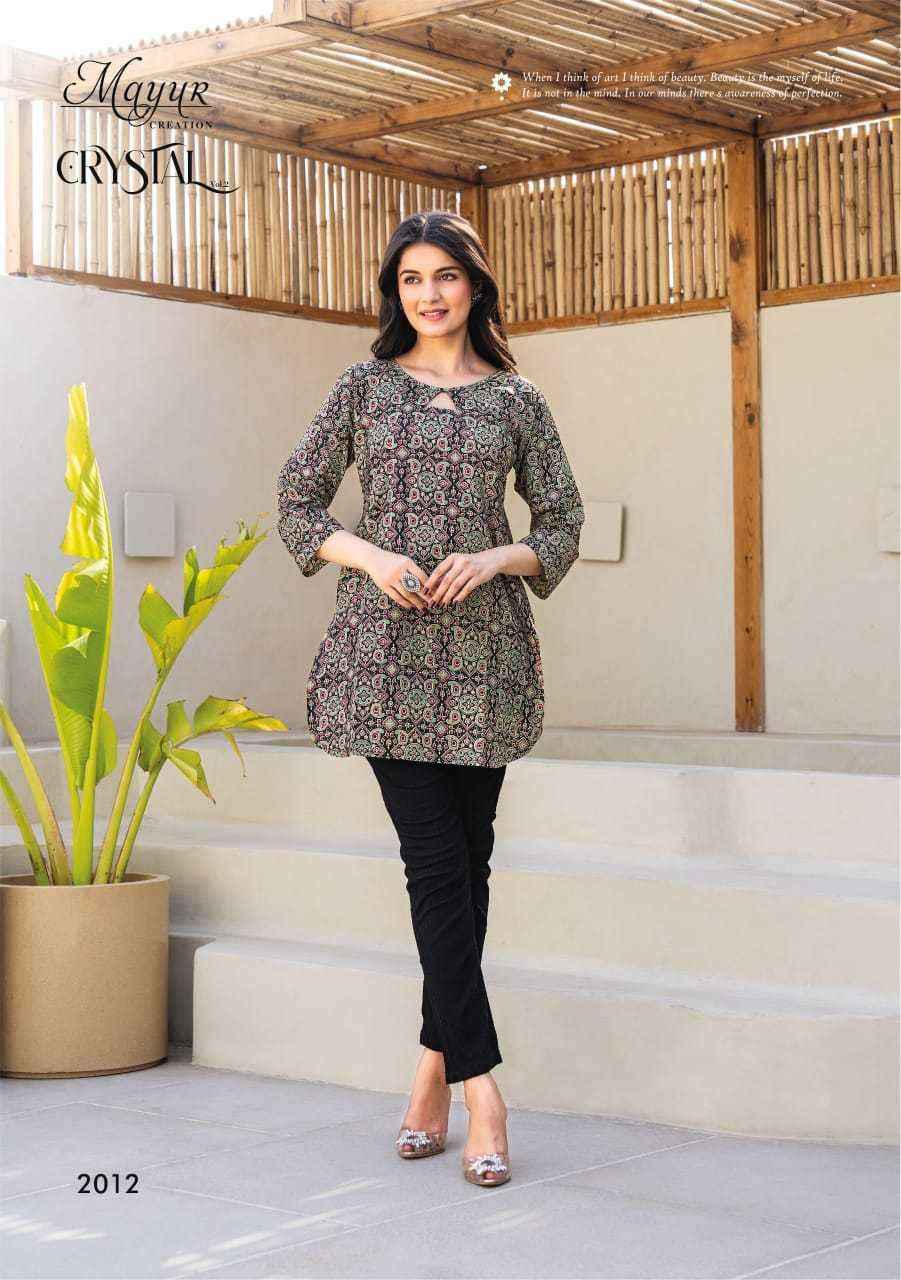 MAYUR CREATION CRYSTAL VOL 2 COTTON PRINTED SHORT KURTI ( 12 PCS CATALOG )