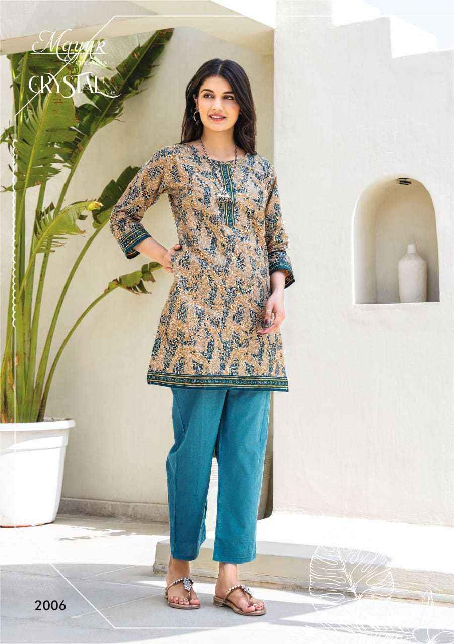 MAYUR CREATION CRYSTAL VOL 2 COTTON PRINTED SHORT KURTI ( 12 PCS CATALOG )