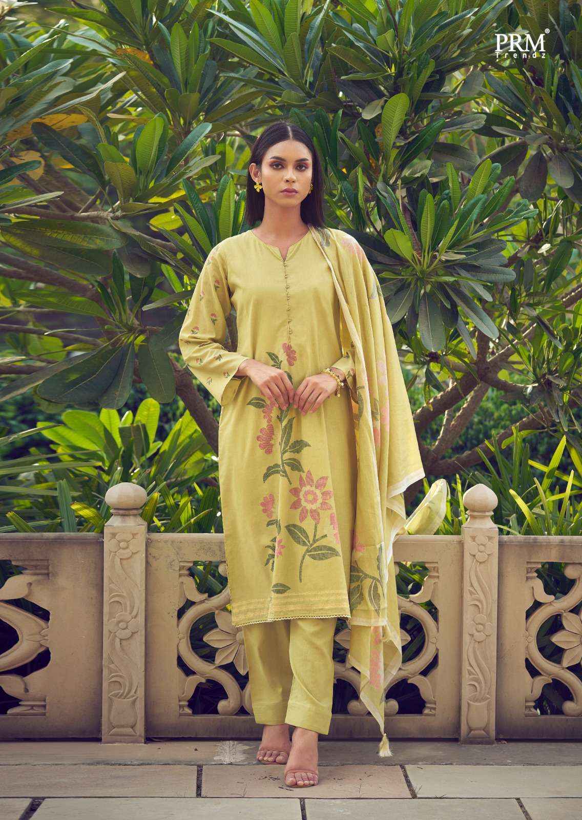 PRM TRENDZ THE ELNAZ COLLECTION LAWN COTTON FANCY WORK SUIT ( 8 pcs catalog )