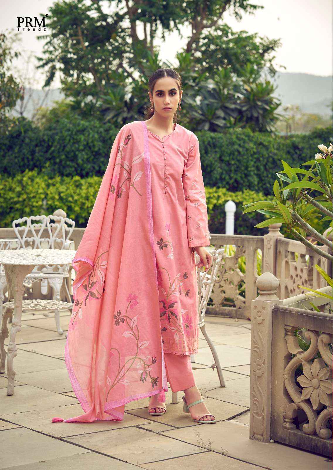 PRM TRENDZ THE ELNAZ COLLECTION LAWN COTTON FANCY WORK SUIT ( 8 pcs catalog )