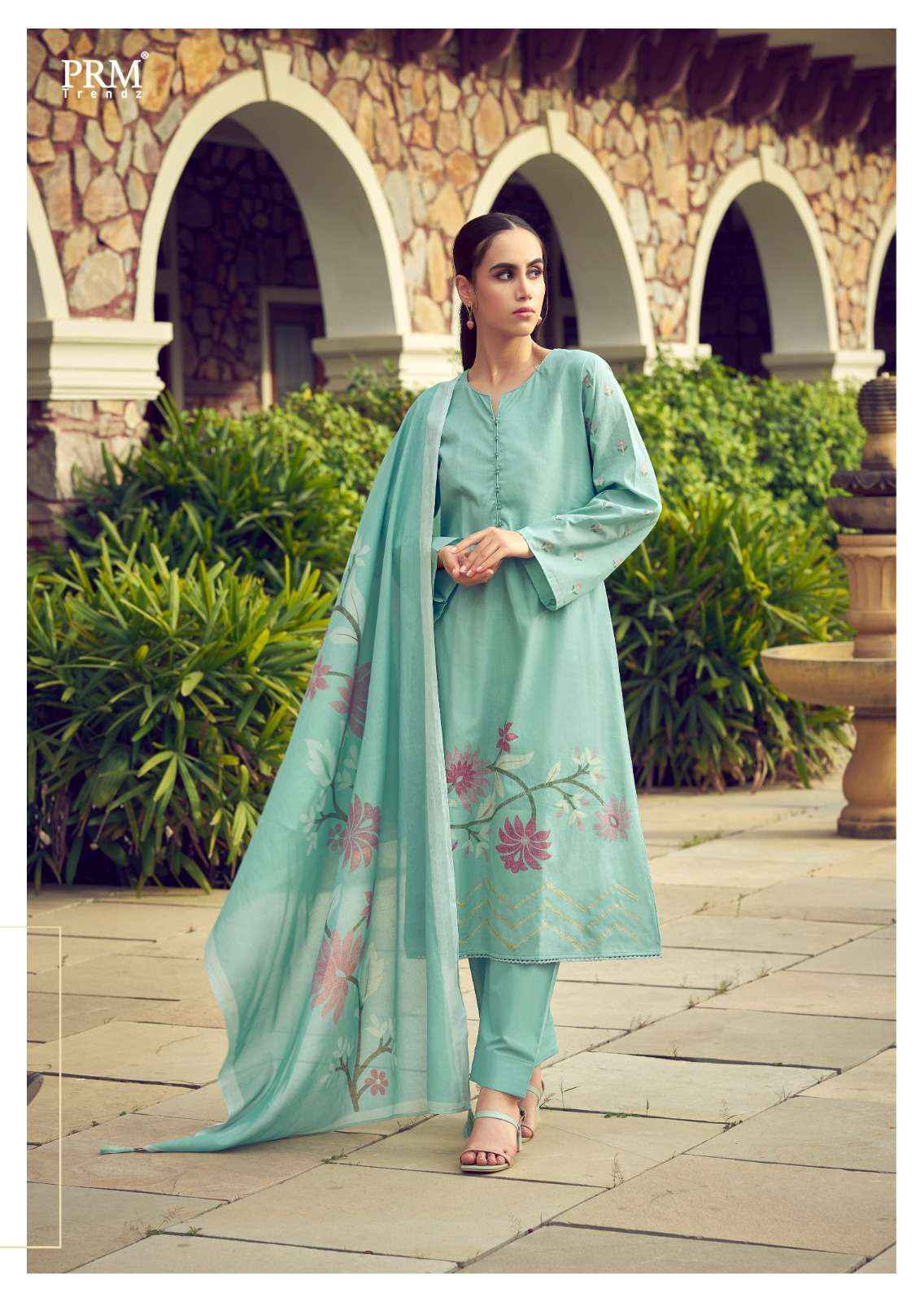 PRM TRENDZ THE ELNAZ COLLECTION LAWN COTTON FANCY WORK SUIT ( 8 pcs catalog )
