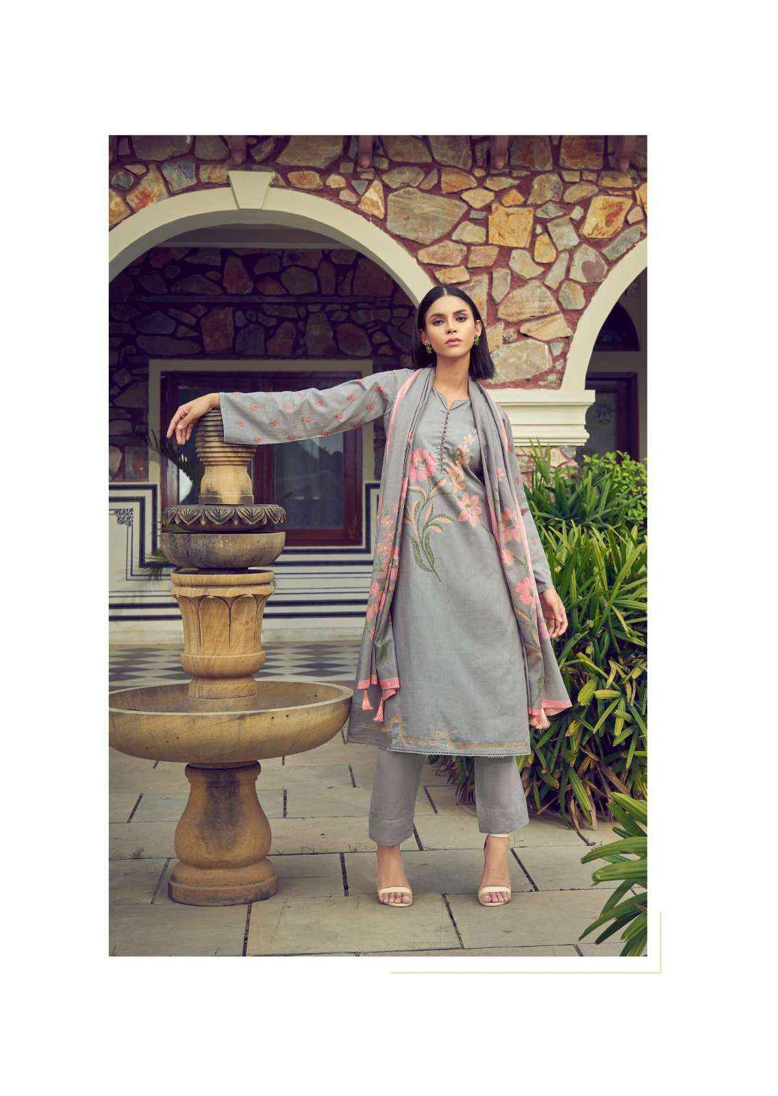 PRM TRENDZ THE ELNAZ COLLECTION LAWN COTTON FANCY WORK SUIT ( 8 pcs catalog )