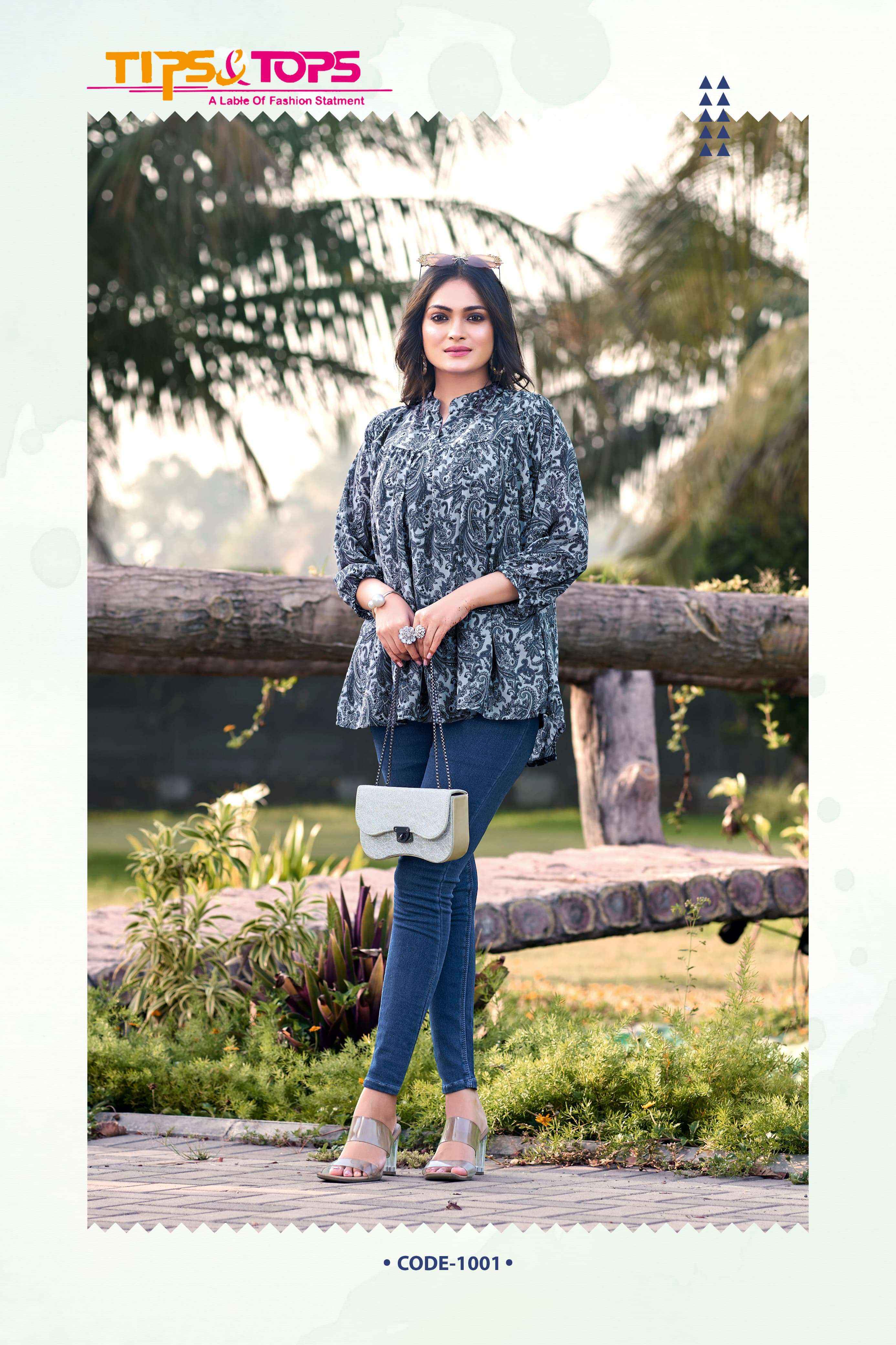 TIPS AND TOPS GLAMOUR VOL 2 GEORGETTE WESTERN WEAR TOP ( 8 PCS CATALOG )