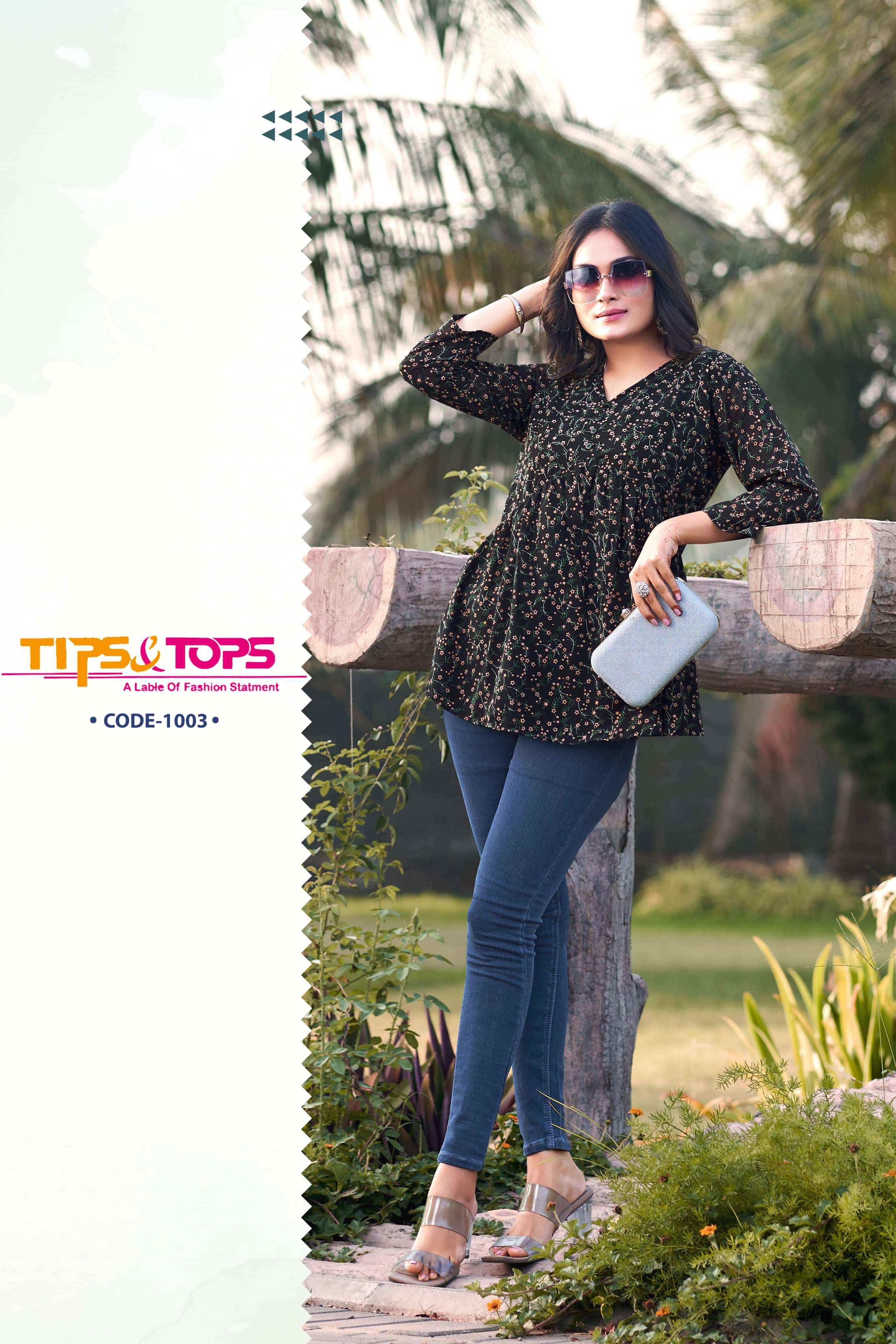 TIPS AND TOPS GLAMOUR VOL 2 GEORGETTE WESTERN WEAR TOP ( 8 PCS CATALOG )