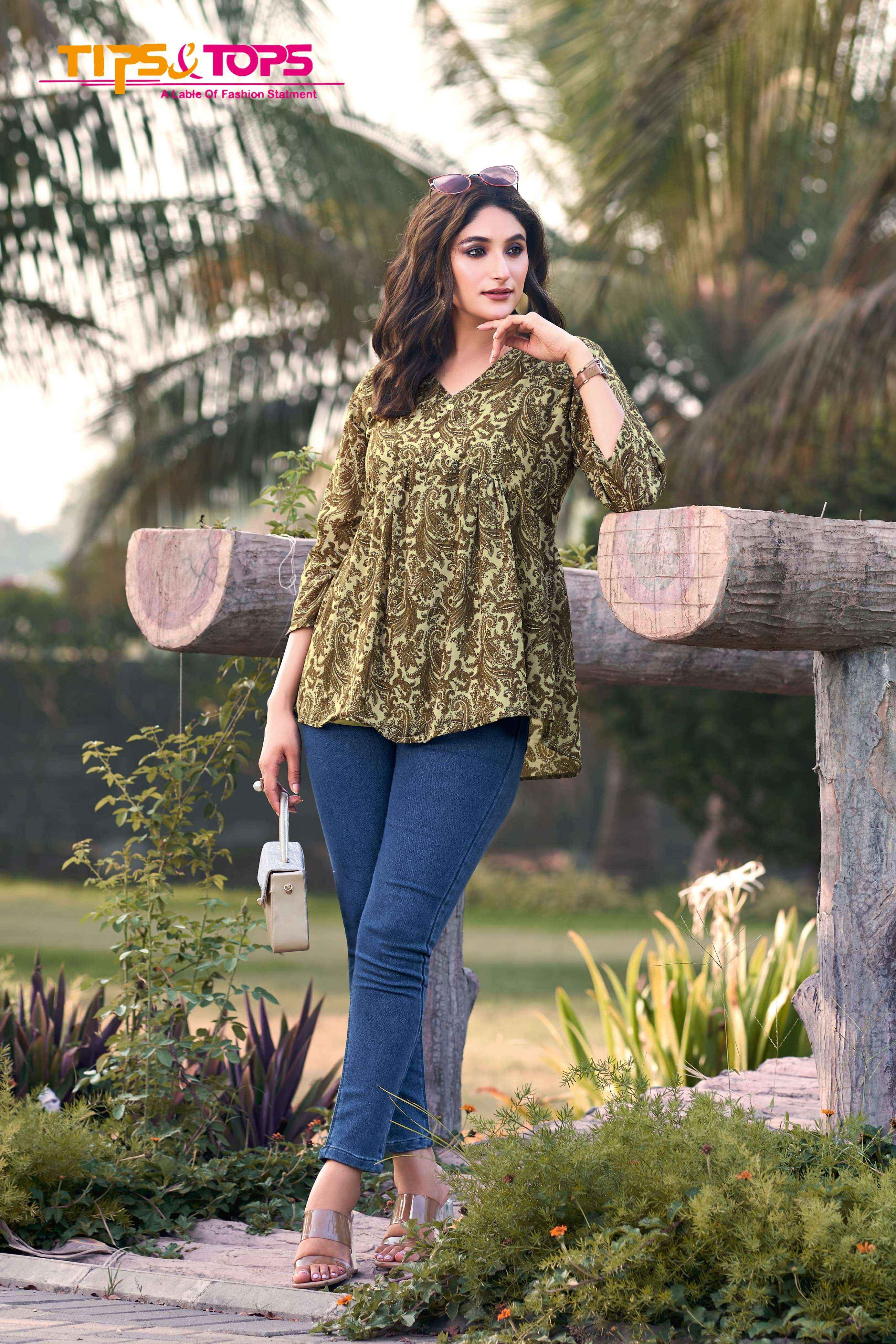 TIPS AND TOPS GLAMOUR VOL 2 GEORGETTE WESTERN WEAR TOP ( 8 PCS CATALOG )