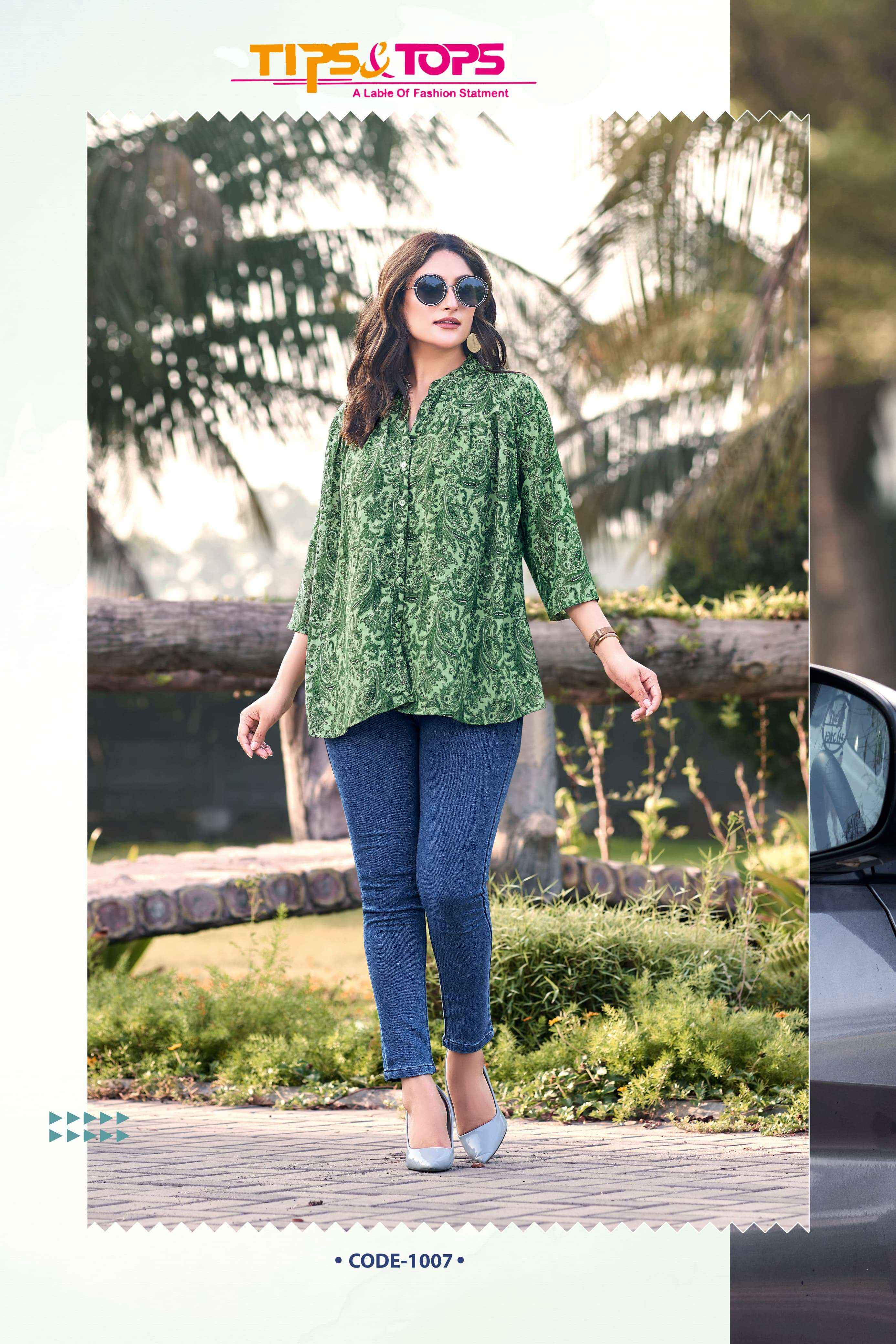 TIPS AND TOPS GLAMOUR VOL 2 GEORGETTE WESTERN WEAR TOP ( 8 PCS CATALOG )