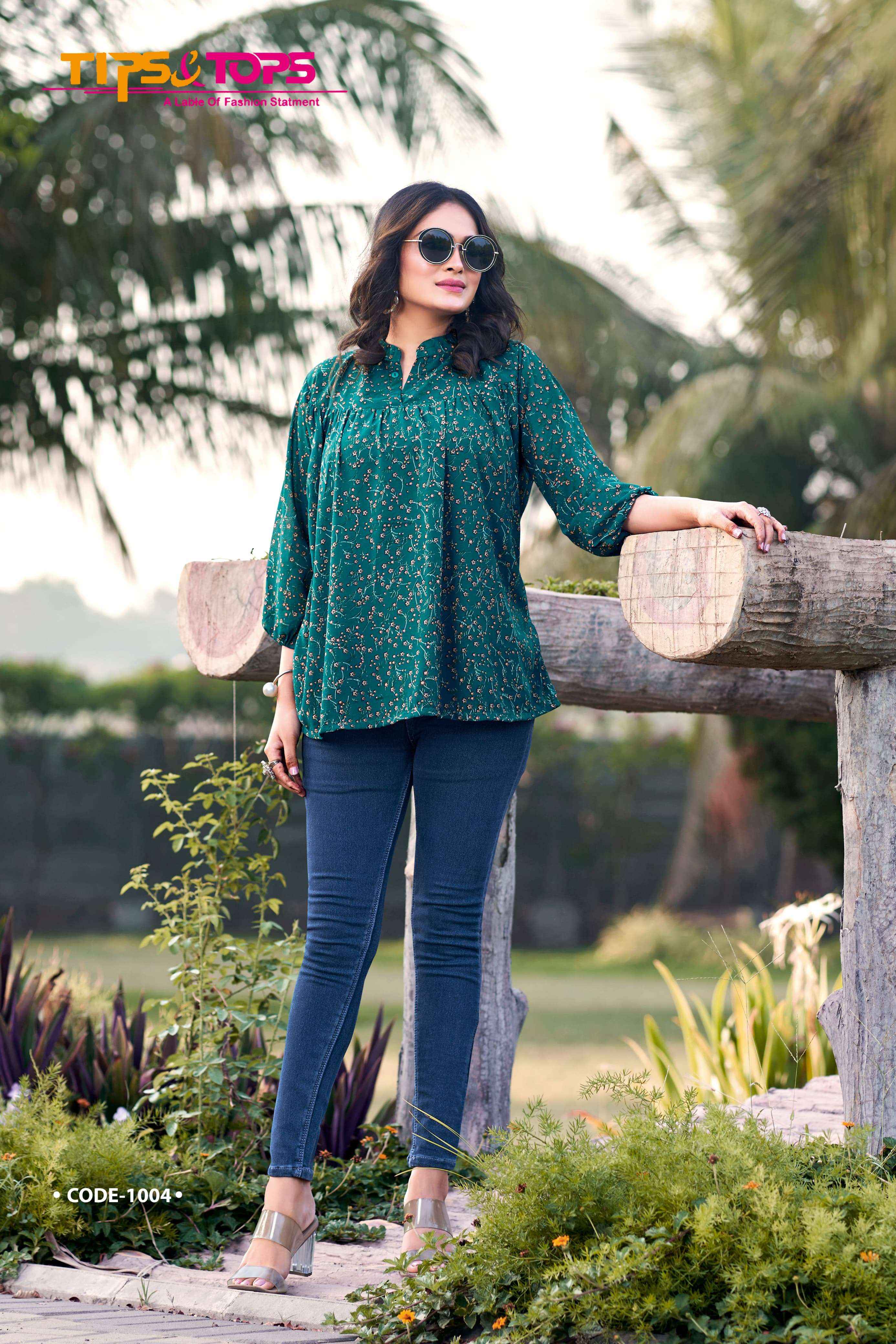 TIPS AND TOPS GLAMOUR VOL 2 GEORGETTE WESTERN WEAR TOP ( 8 PCS CATALOG )