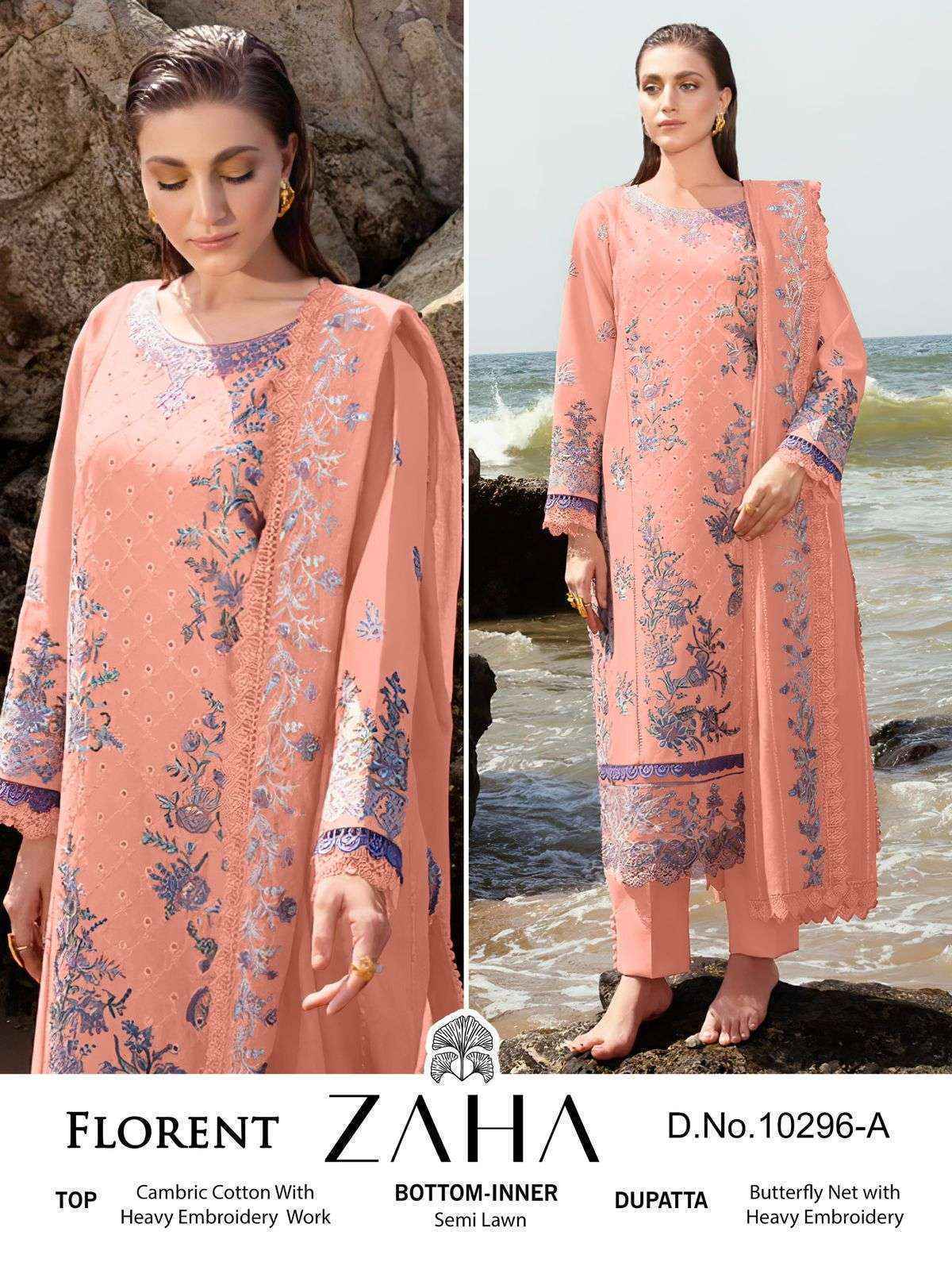 Zaha Florent Cambric Cotton PAKISTANI Dress Material ( 4 pcs Catalogue )