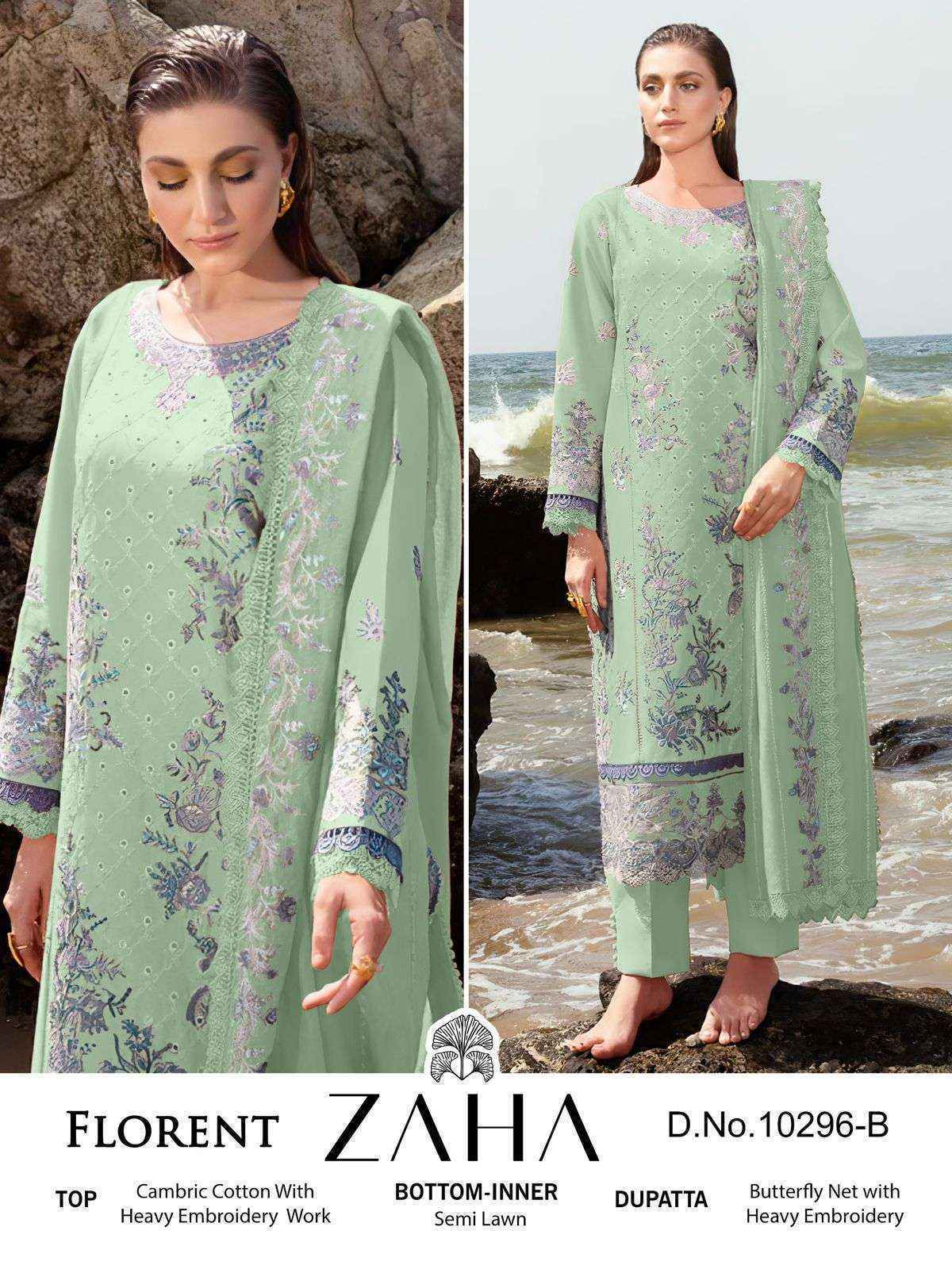 Zaha Florent Cambric Cotton PAKISTANI Dress Material ( 4 pcs Catalogue )