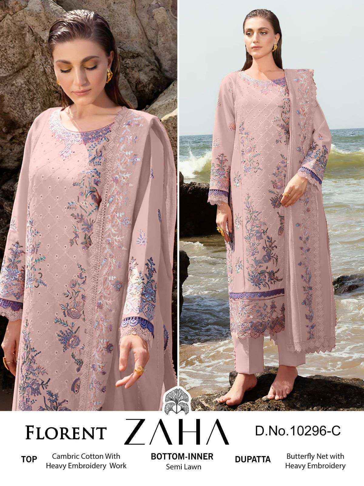 Zaha Florent Cambric Cotton PAKISTANI Dress Material ( 4 pcs Catalogue )