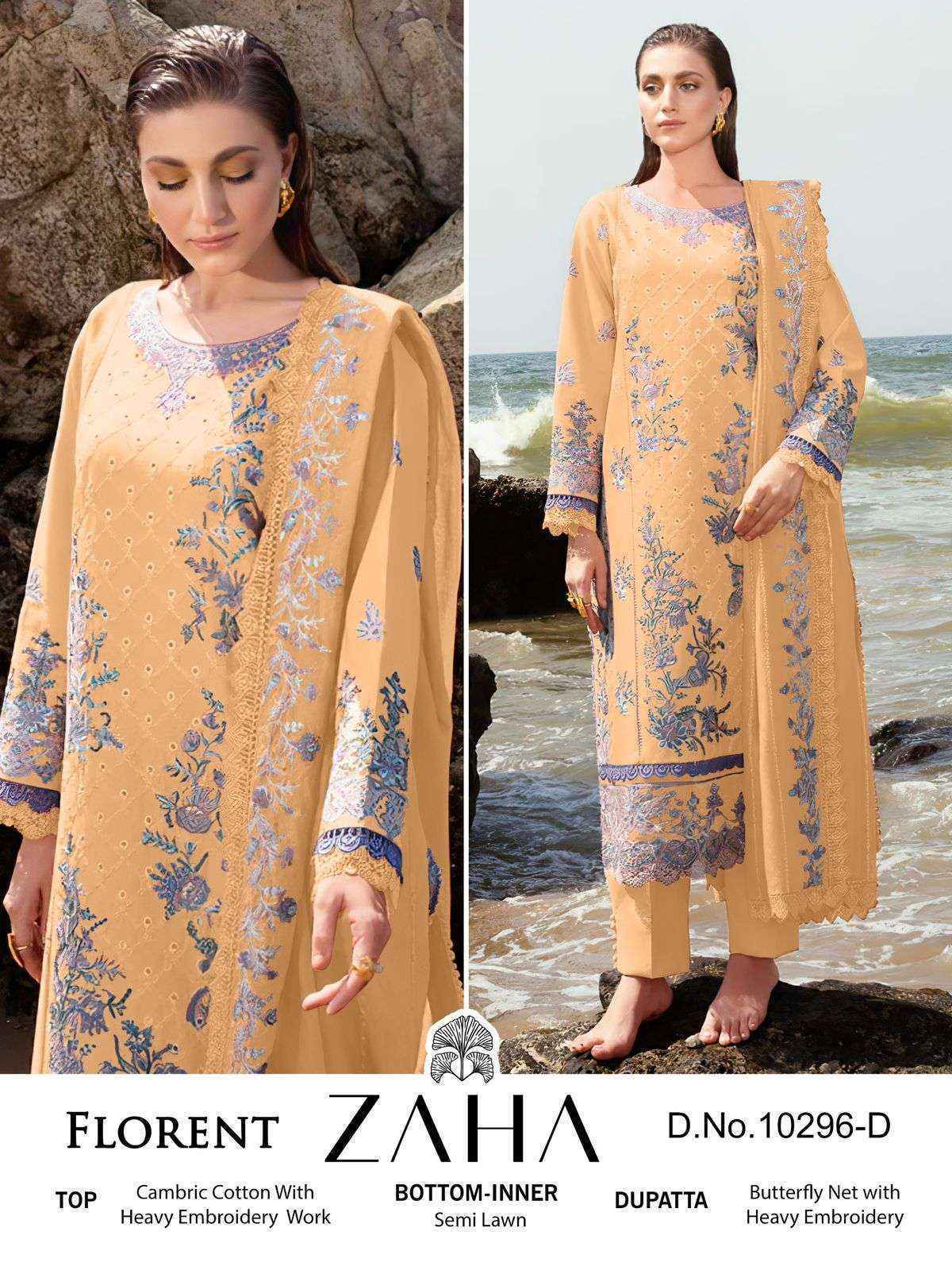 Zaha Florent Cambric Cotton PAKISTANI Dress Material ( 4 pcs Catalogue )