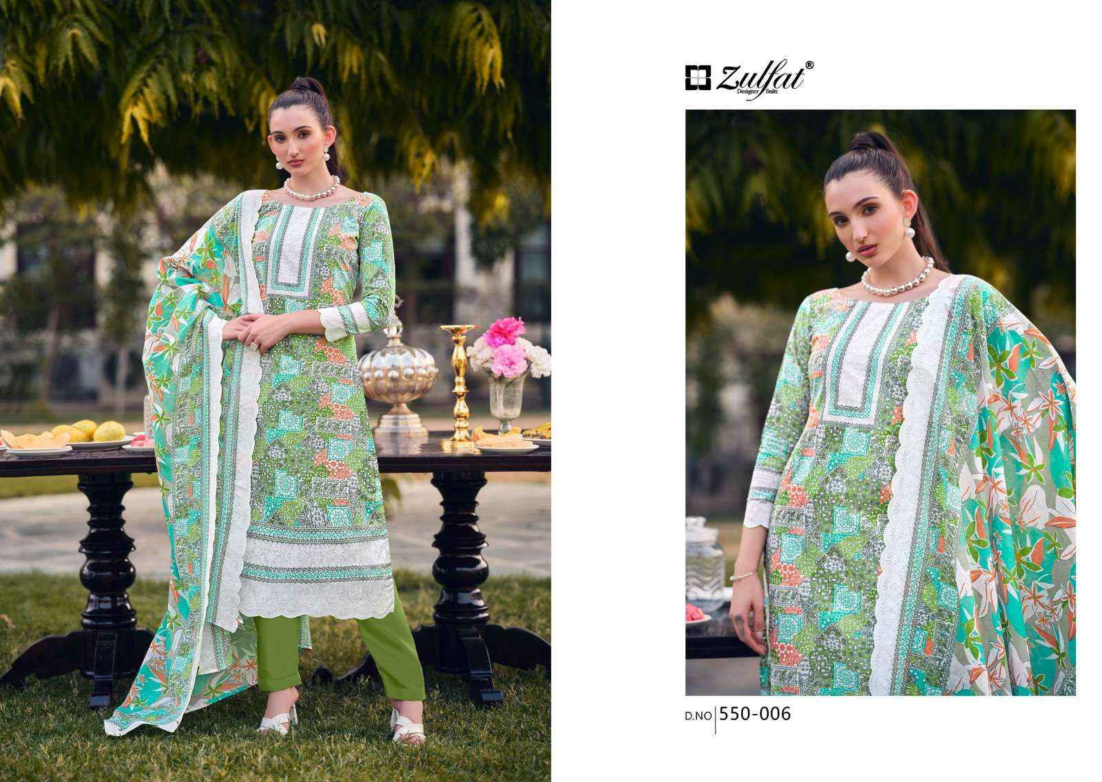 ZULFAT DESIGNER SUITS HAKOBA COTTON PRINT SALWAR SUIT ( 8 pcs Catalog )