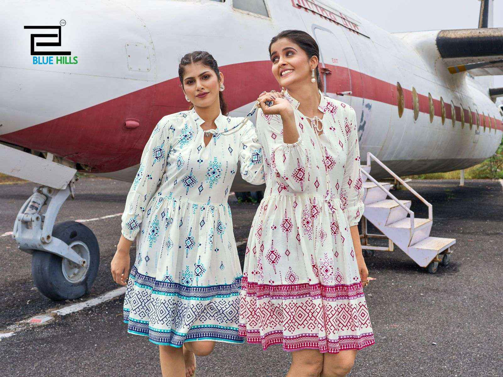 Blue Hills Netflix Frock Style Short Kurti Latest Catalog New Catalog