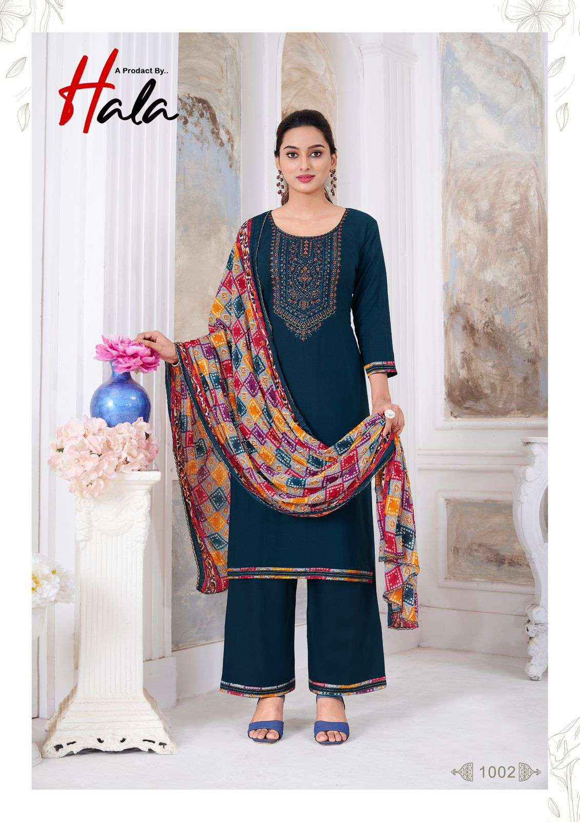 HALA NIGAAR VOL 1 RAYON FANCY SWAROVSKI WORK DRESS MATERIAL ( 8 PCS CATALOG )