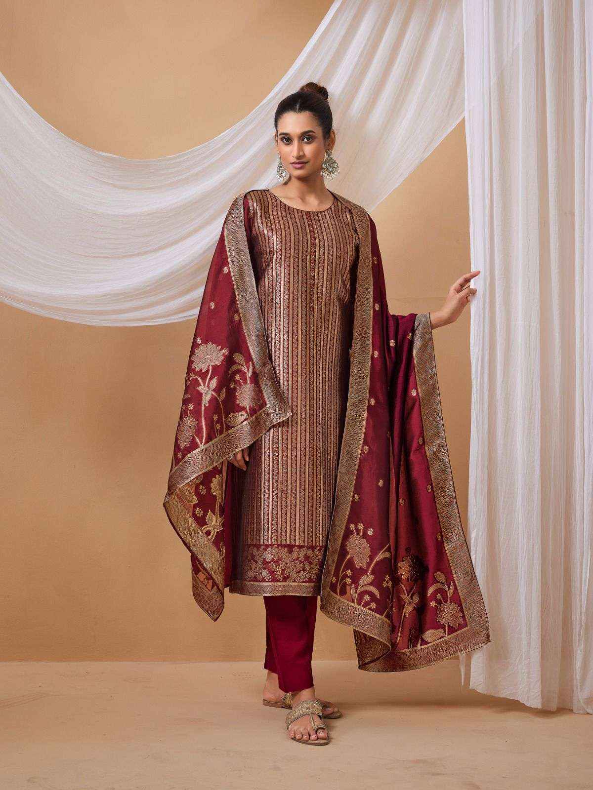 IBIZA AMAYRA SILK JACQUARD HAND WORK DESIGNER SUIT ( 4 PCS CATALOG )