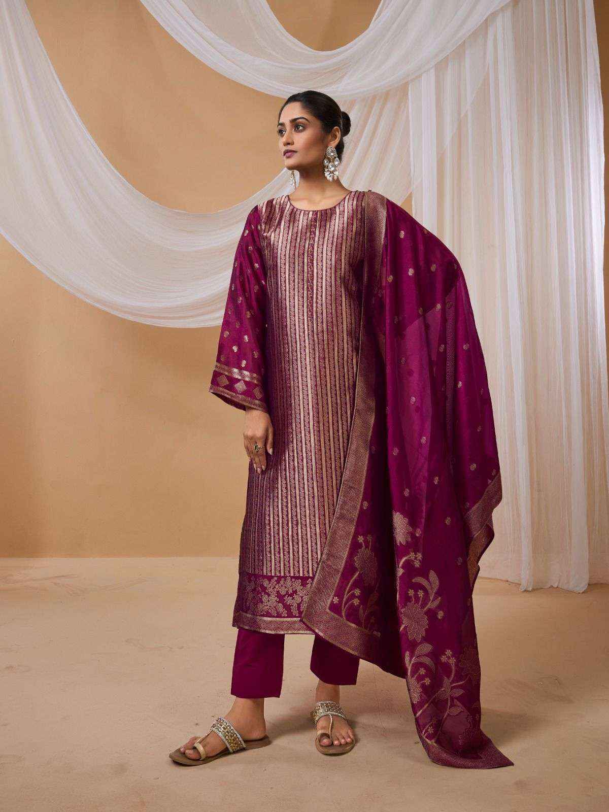 IBIZA AMAYRA SILK JACQUARD HAND WORK DESIGNER SUIT ( 4 PCS CATALOG )