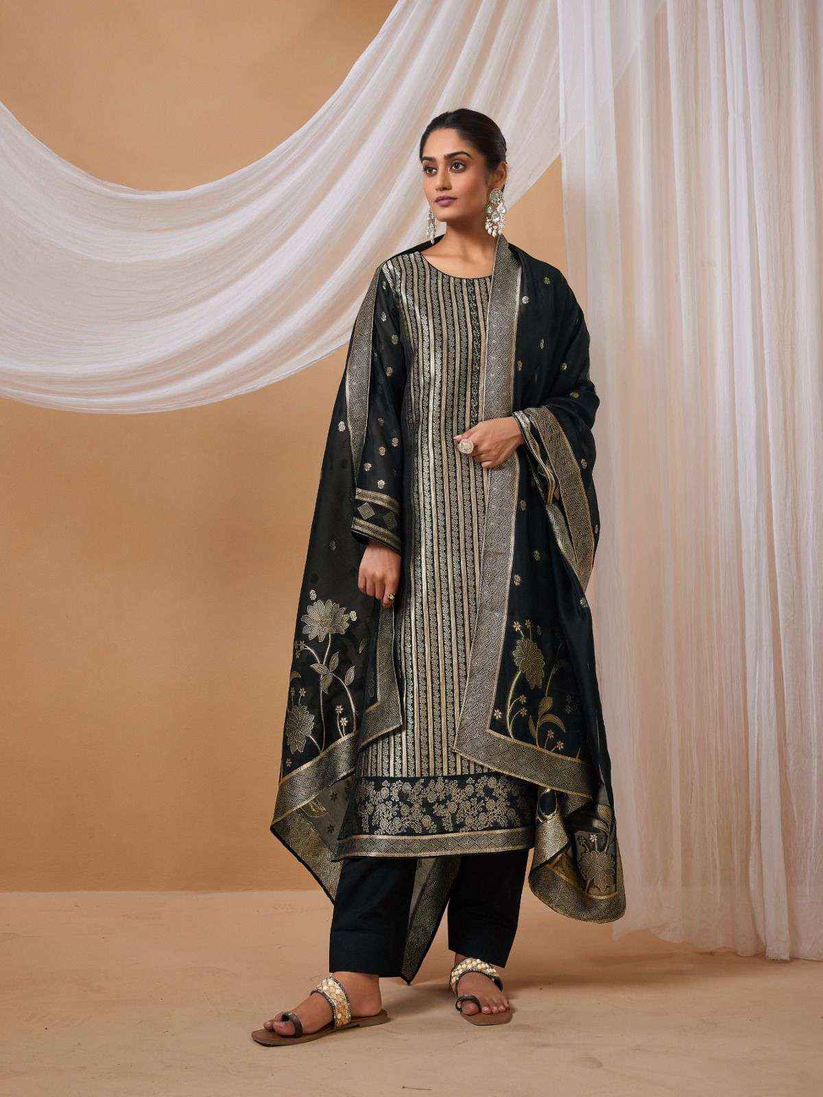 IBIZA AMAYRA SILK JACQUARD HAND WORK DESIGNER SUIT ( 4 PCS CATALOG )