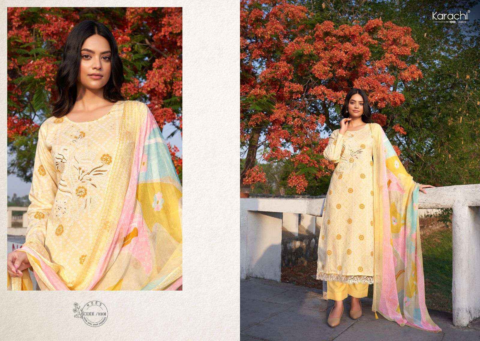 KARACHI PRINTS SUHANA SAFAR VOL 1 LAWN COTTON FANCY WORK SUIT ( 6 pcs catalog )
