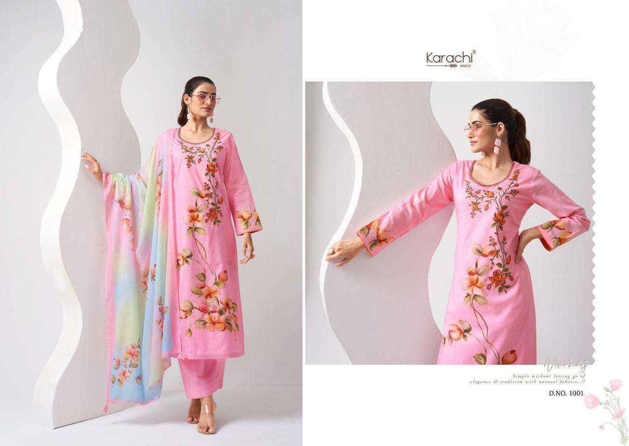 KESAR KARACHI PRINTS DREAMS LAWN COTTON FANCY WORK SUIT ( 6 PCS CATALOG )