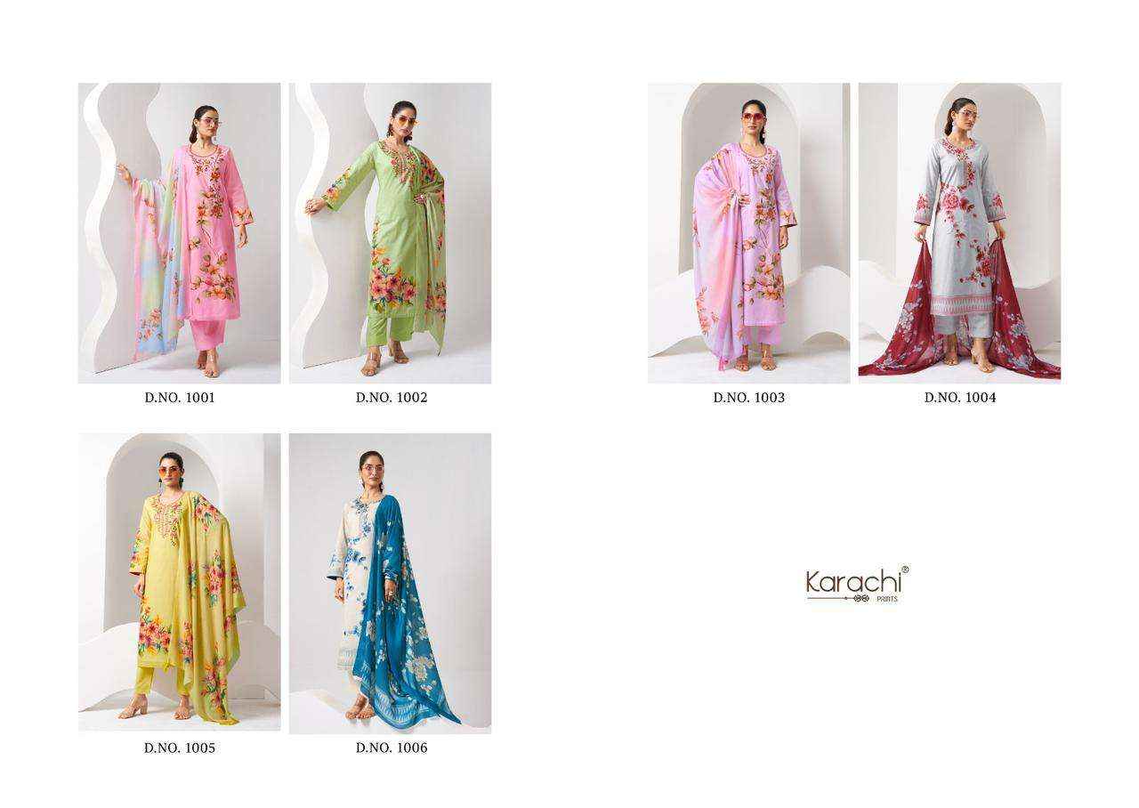 KESAR KARACHI PRINTS DREAMS LAWN COTTON FANCY WORK SUIT ( 6 PCS CATALOG )