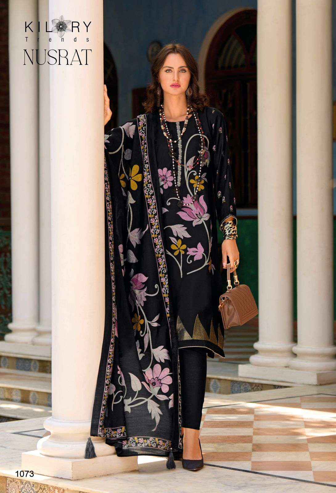 KILORY TRENDZ NUSRAT VISCOSE FANCY EMBROIDERY WORK SUIT ( 4 PCS CATALOG )