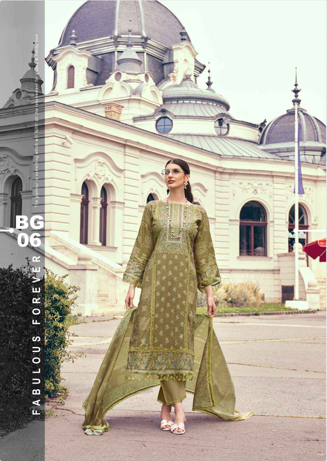 THE HERMITAGE SHOP BAGH LAWN COTTON CHIKANKARI WORK SUIT ( 6 pcs CATALOG )